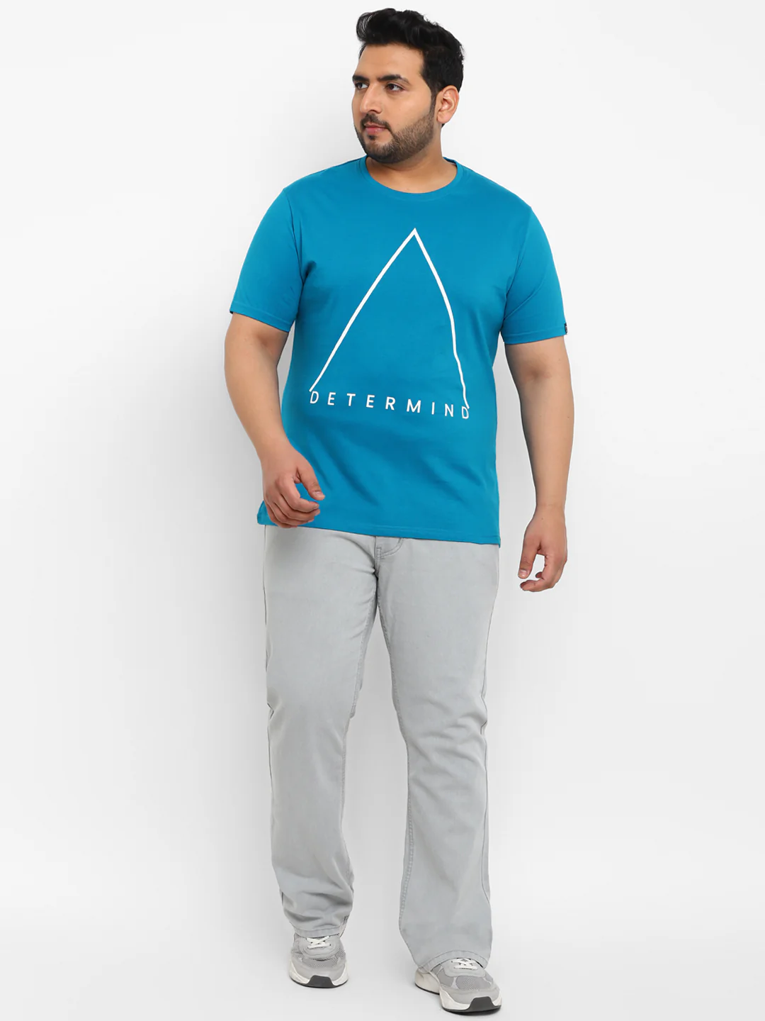 Urbano Plus Men's Blue Graphic Printed Half Sleeve Regular Fit Cotton T-Shirt - Image 4