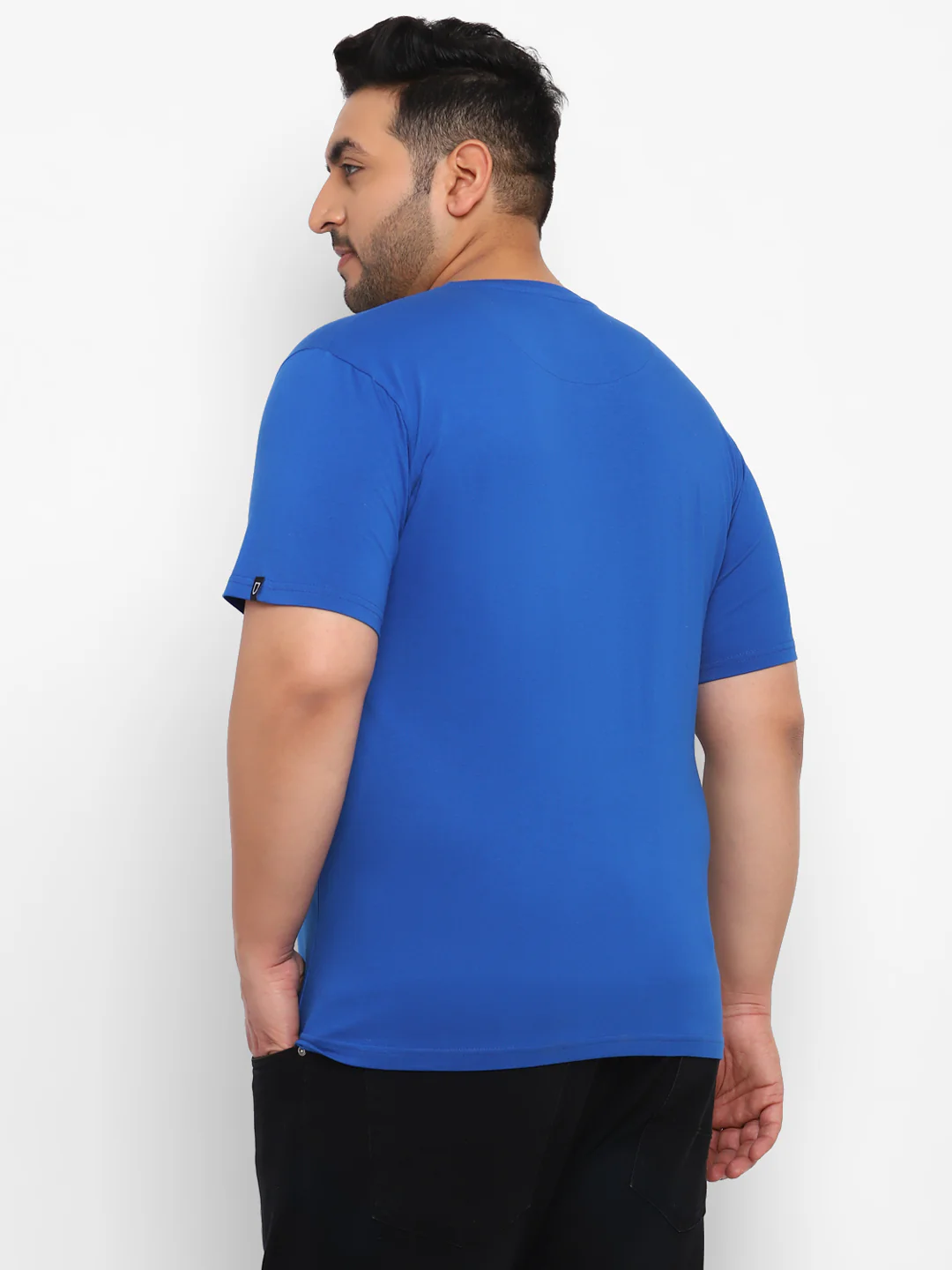 Urbano Plus Men's Blue Graphic Printed Half Sleeve Regular Fit Cotton T-Shirt - Image 3