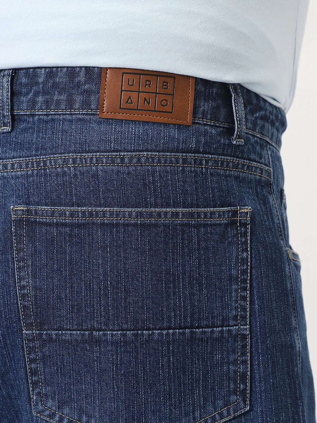 Plus Men's Blue Loose Baggy Fit Washed Denim Jeans Non-Stretchable - Image 6