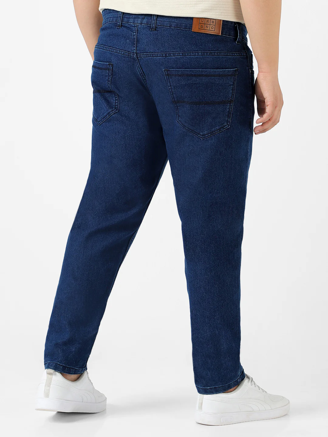 Plus Men's Blue Regular Fit Denim Jeans Stretchable - Image 4