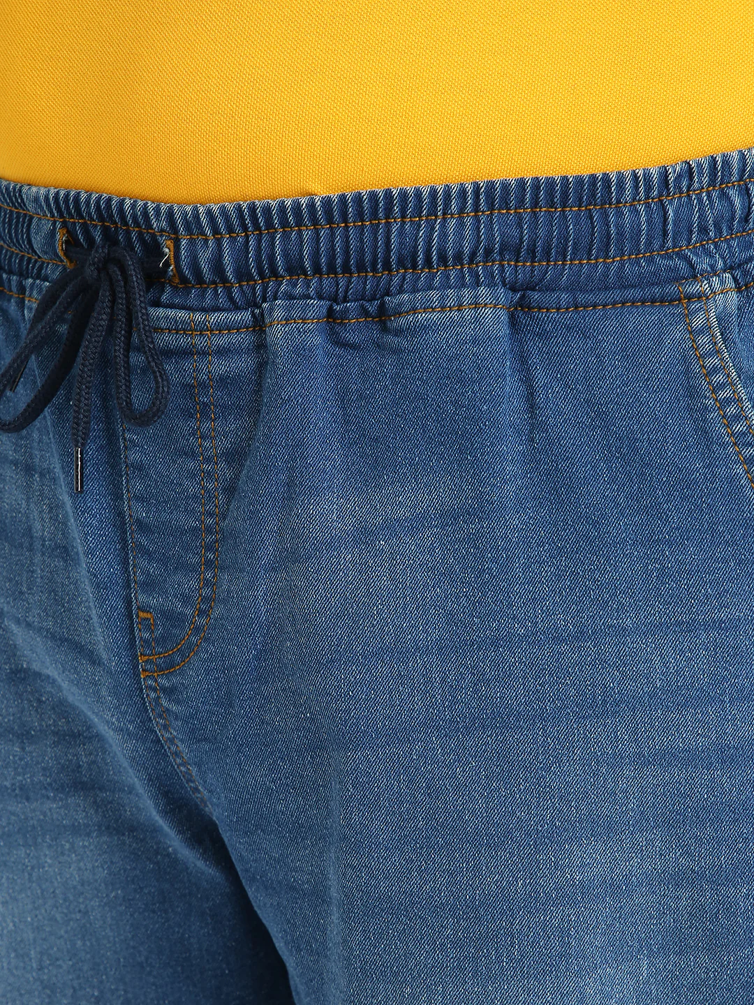 Plus Men's Blue Regular Fit Washed Jogger Jeans Stretchable - Image 5