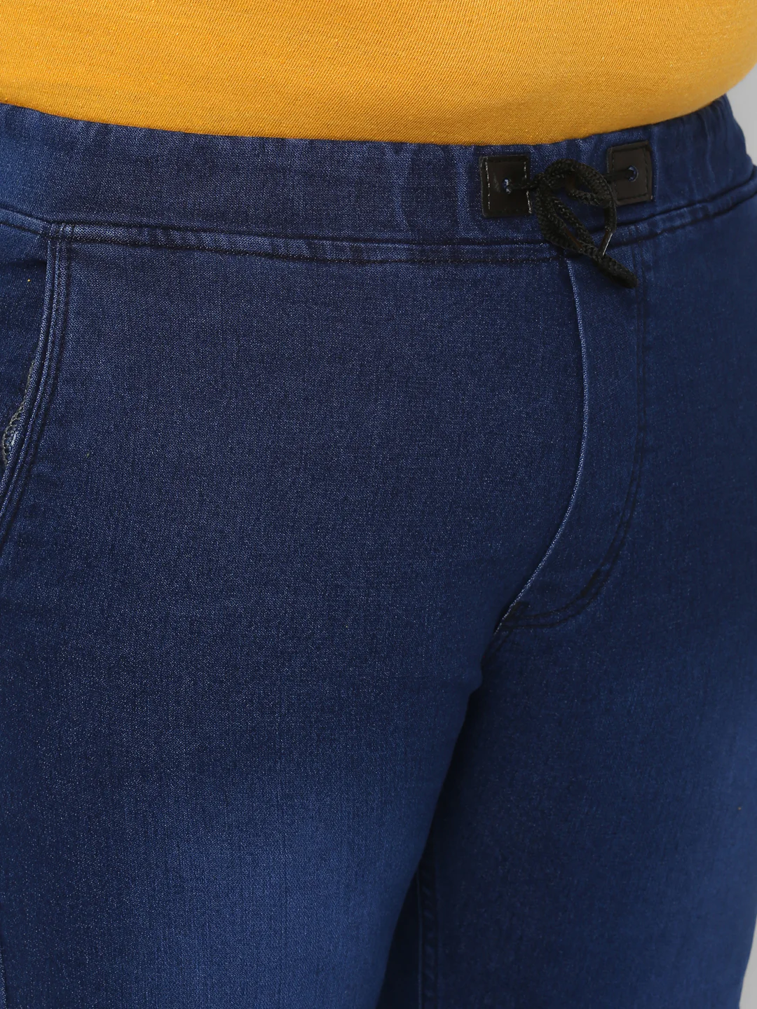 Plus Men's Blue Regular Fit Washed Jogger Jeans Stretchable - Image 5