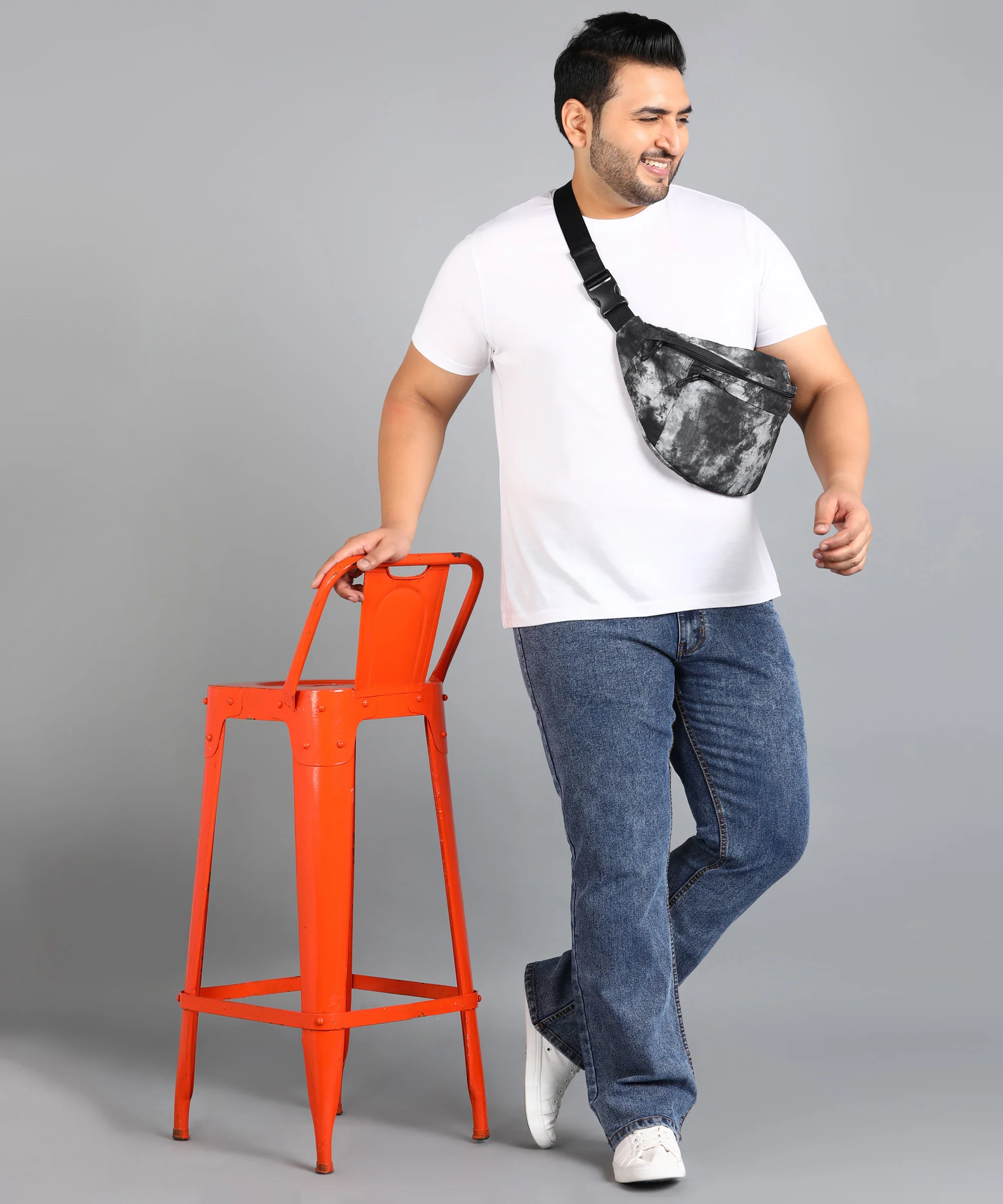 Plus Men's Blue Washed Bootcut Jeans Stretchable - Image 5