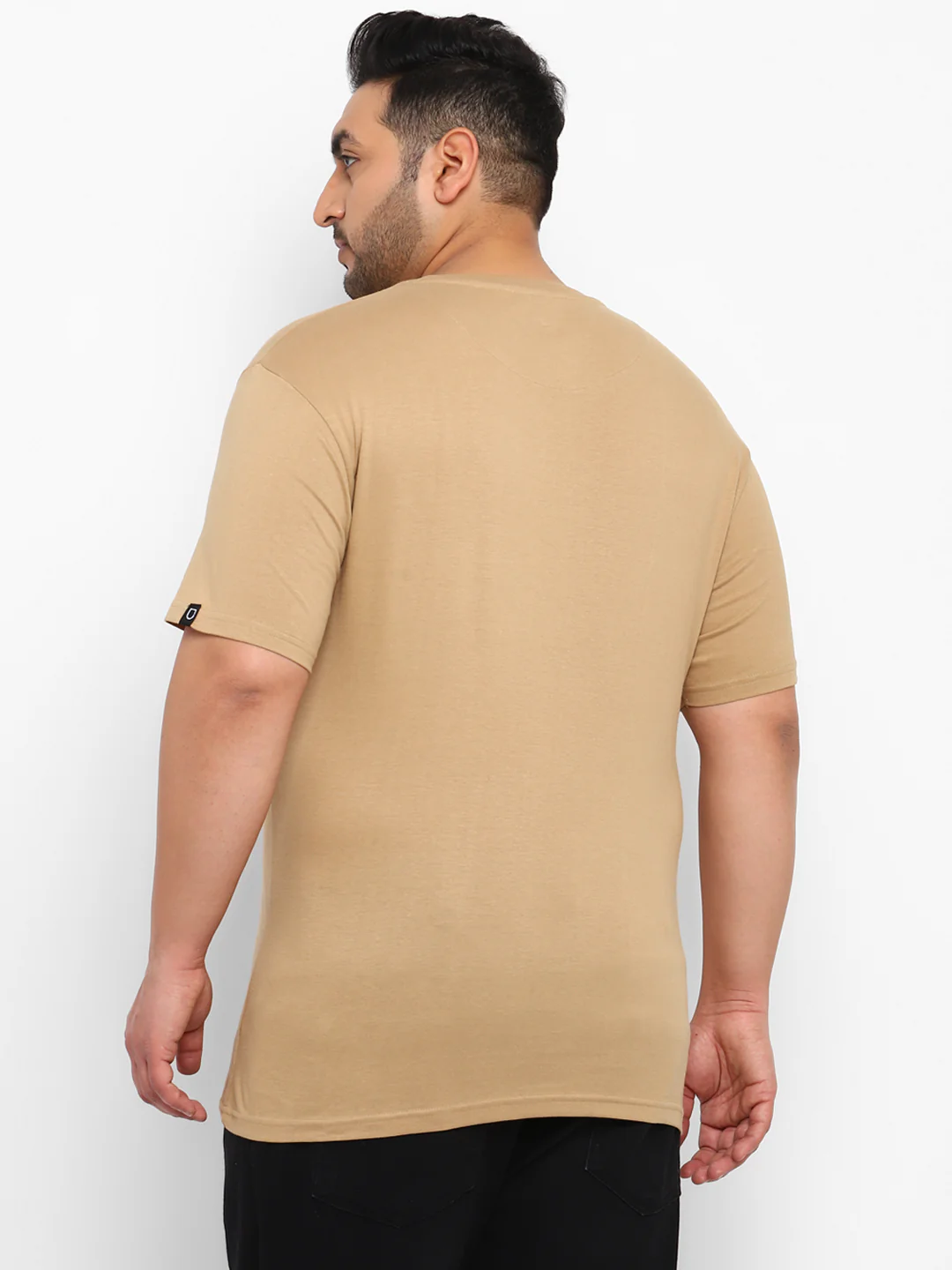 Urbano Plus Men's Brown Graphic Printed Half Sleeve Regular Fit Cotton T-Shirt - Image 3