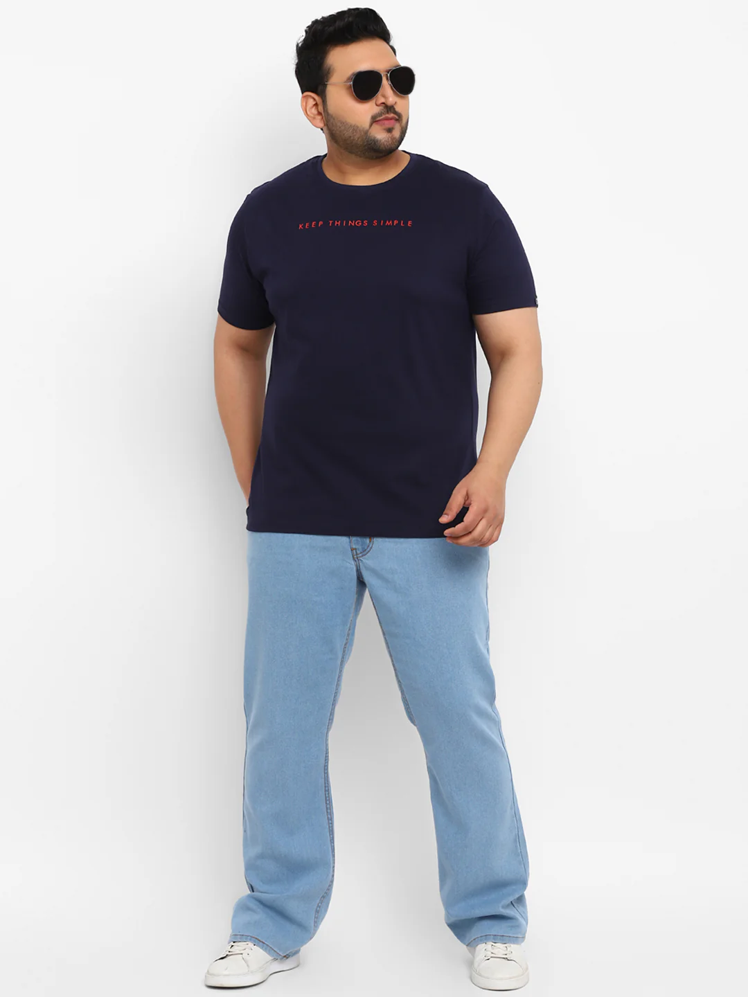 Urbano Plus Men's Dark Blue Graphic Printed Half Sleeve Regular Fit Cotton T-Shirt - Image 4