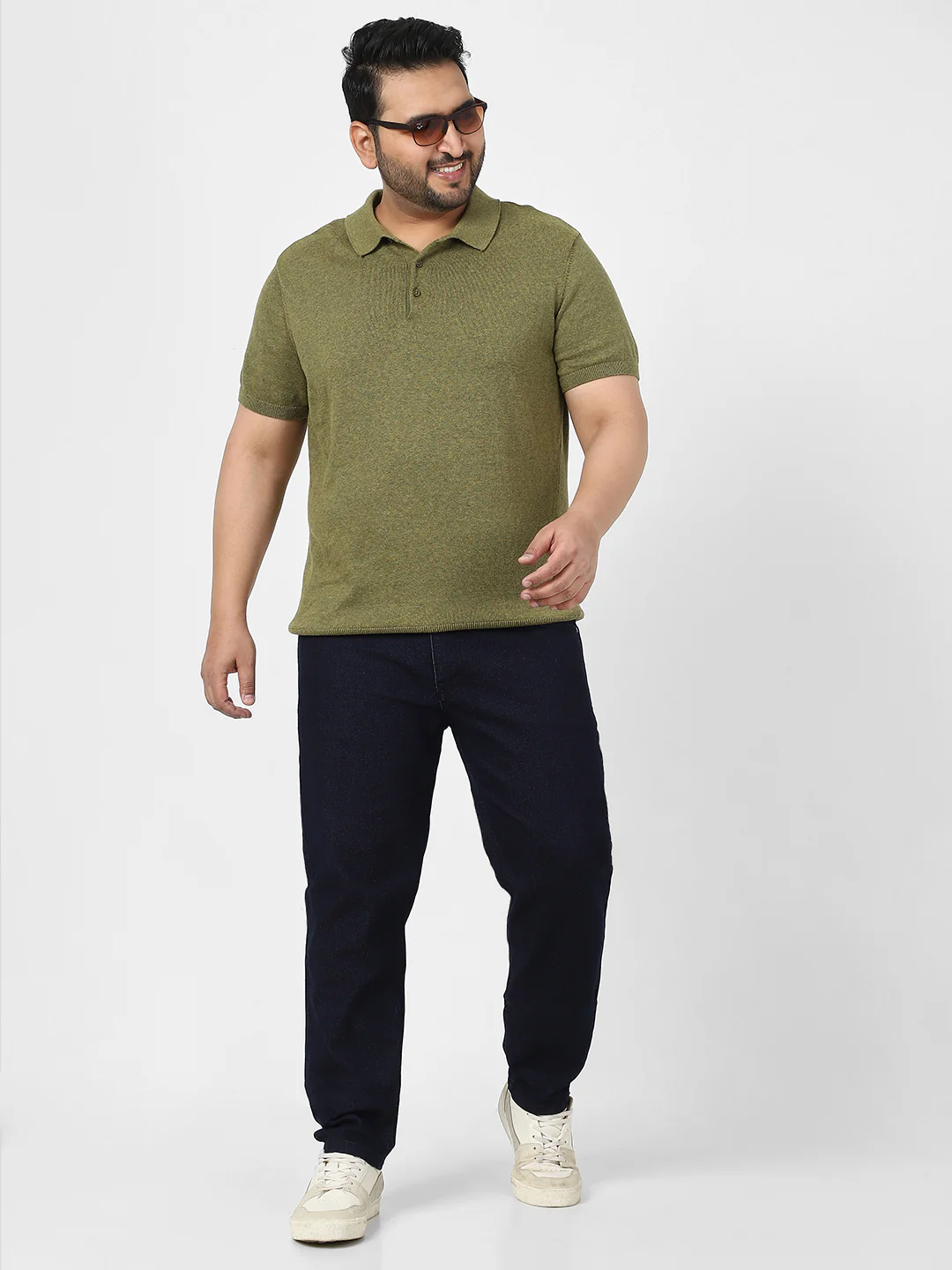 Plus Men's Dark Blue Regular Fit Denim Jeans Stretchable - Image 5