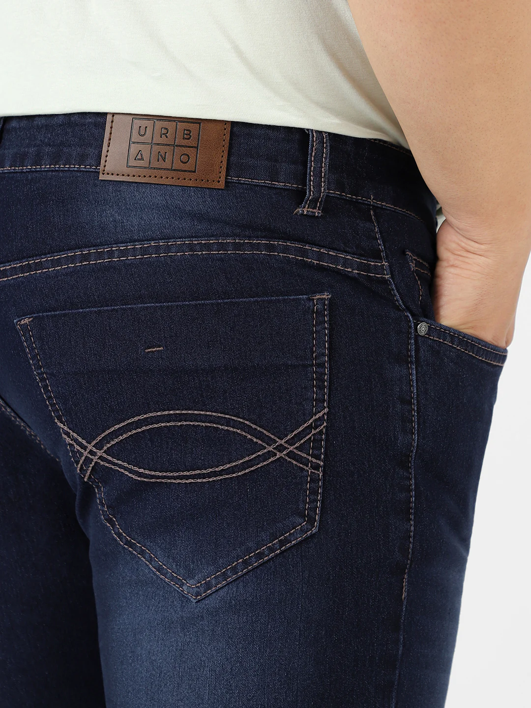 Plus Men's Blue Regular Fit Washed Bootcut Jeans Stretchable - Image 5