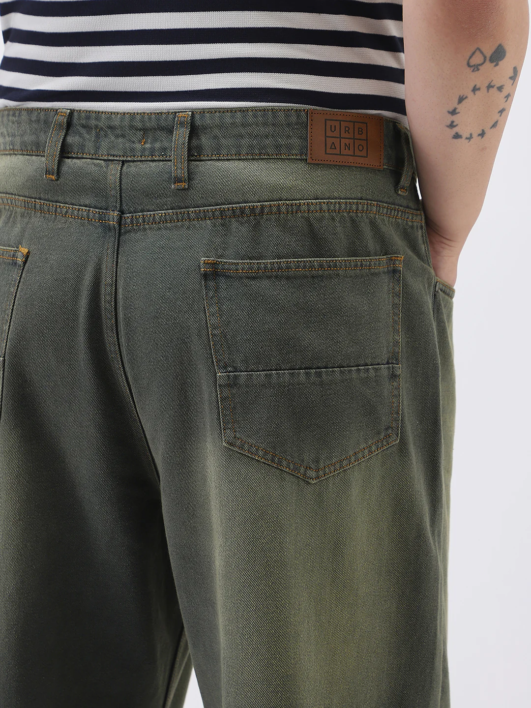 Plus Men's Dark Grey Loose Baggy Fit Heavy Washed Jeans Non-Stretchable - Image 6