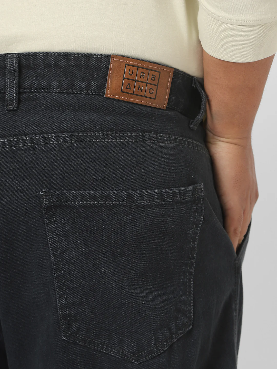 Plus Men's Dark Grey Loose Fit Cargo Jeans with 6 Pockets Non-Stretchable - Image 5