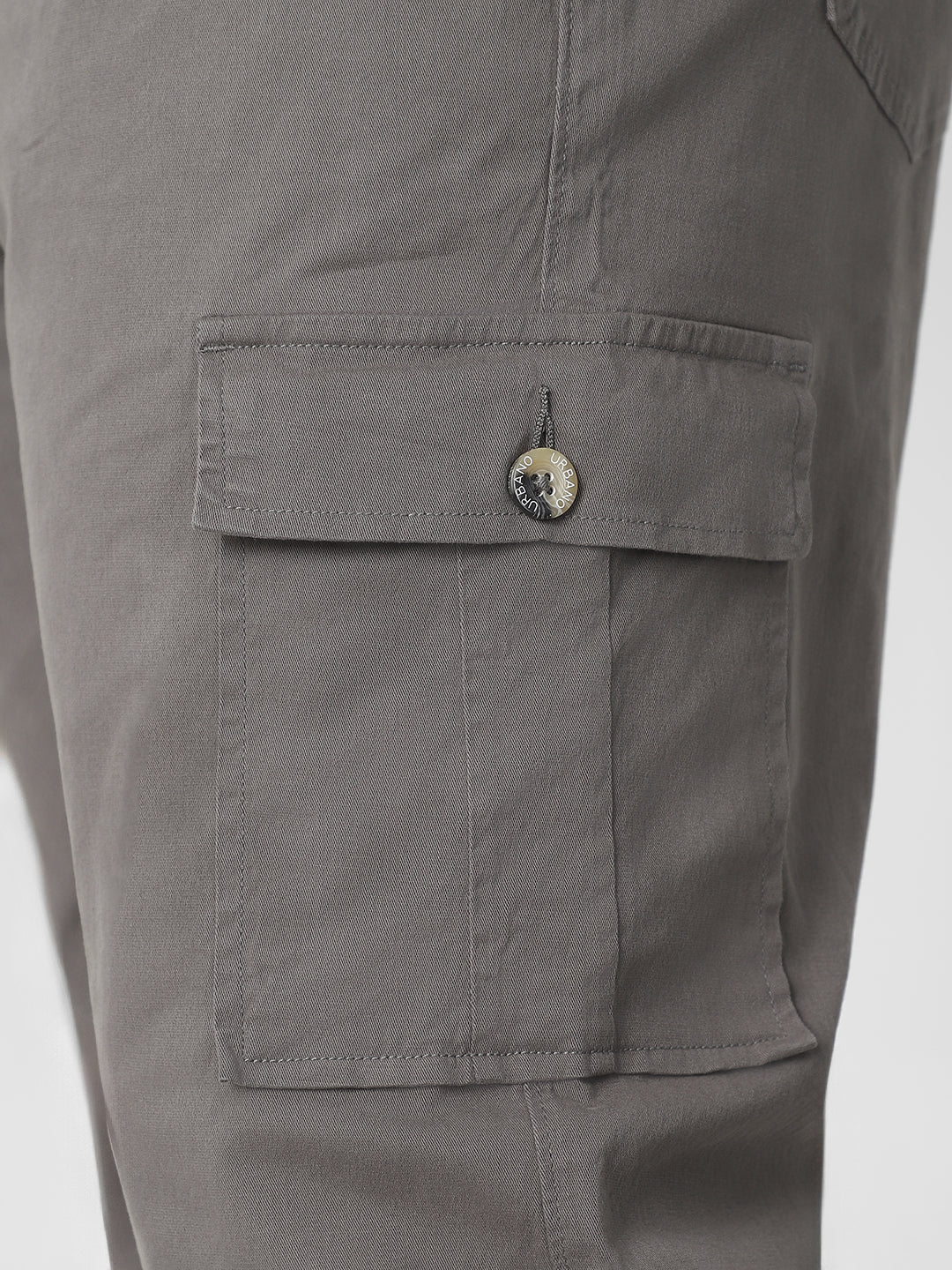 Plus Men's Dark Grey Regular Fit Solid Cargo Chino Pant with 6 Pockets Stretchable - Image 5