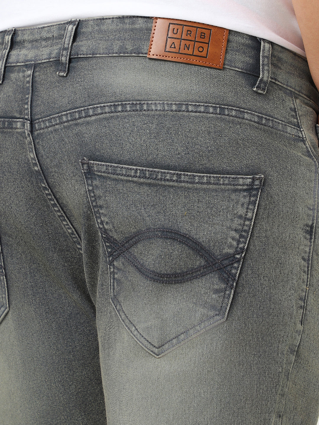 Plus Men's Dark Grey Washed Bootcut Jeans Stretchable - Image 5