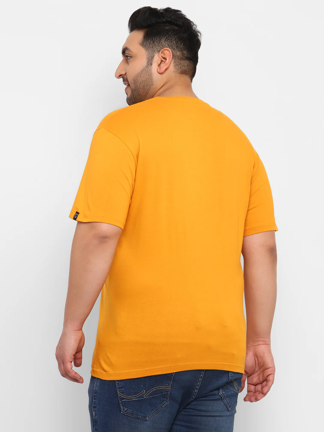 Urbano Plus Men's Gold Graphic Printed Half Sleeve Regular Fit Cotton T-Shirt - Image 3