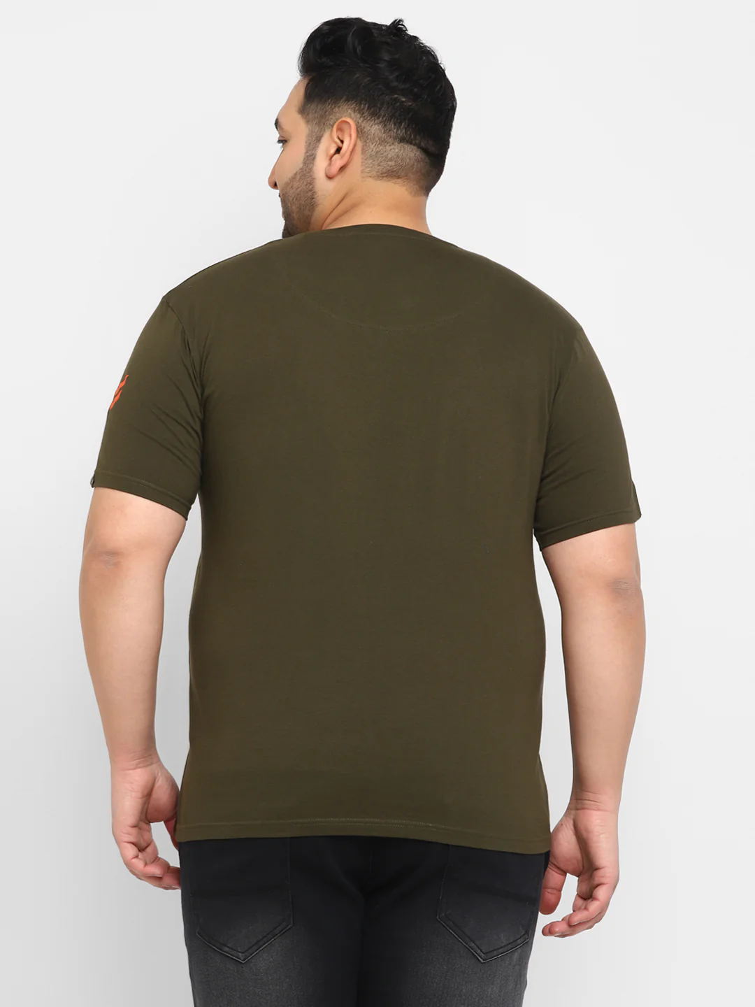 Urbano Plus Men's Green Graphic Printed Half Sleeve Regular Fit Cotton T-Shirt - Image 3