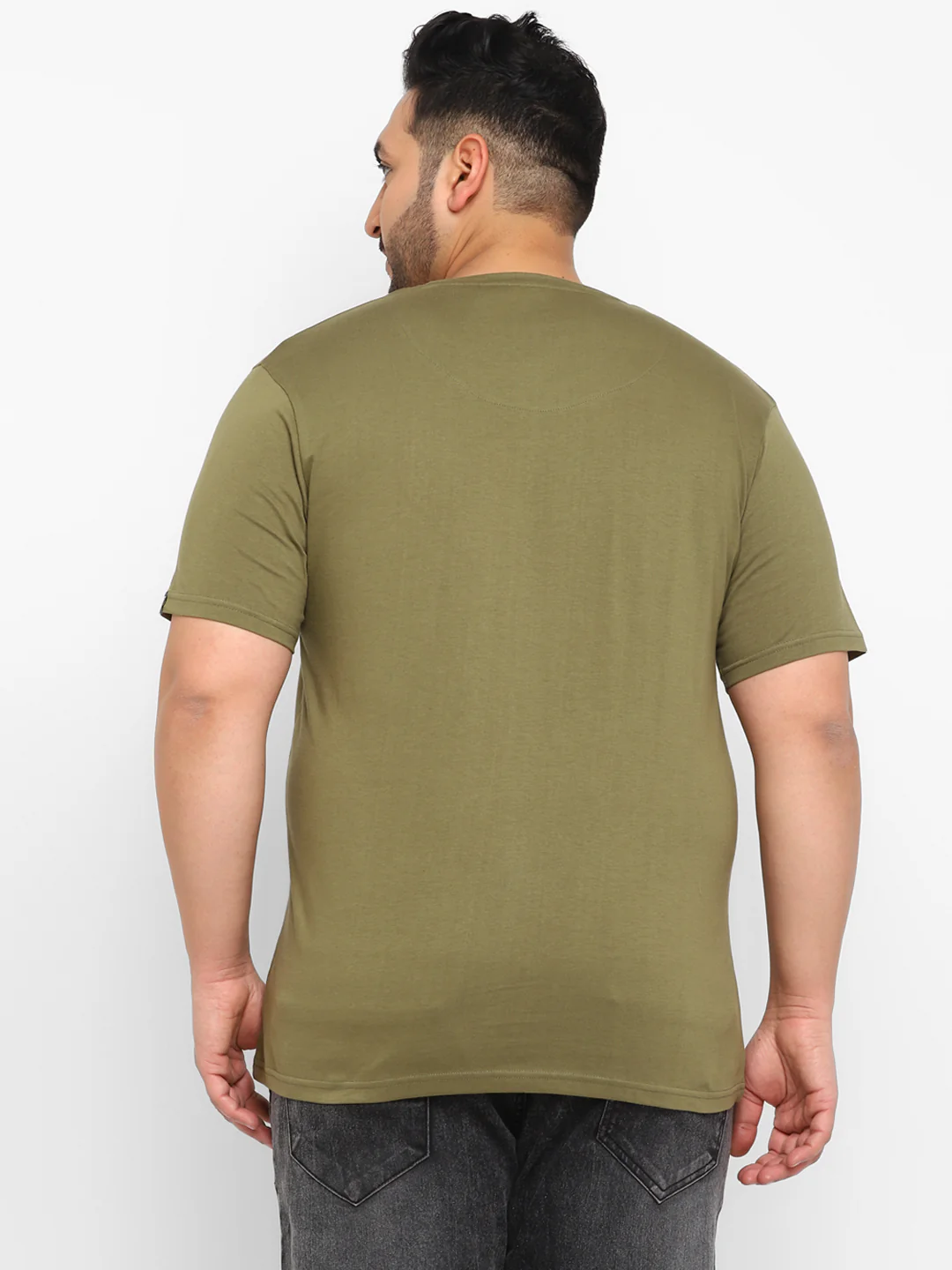 Urbano Plus Men's Green Graphic Printed Half Sleeve Regular Fit Cotton T-Shirt - Image 3
