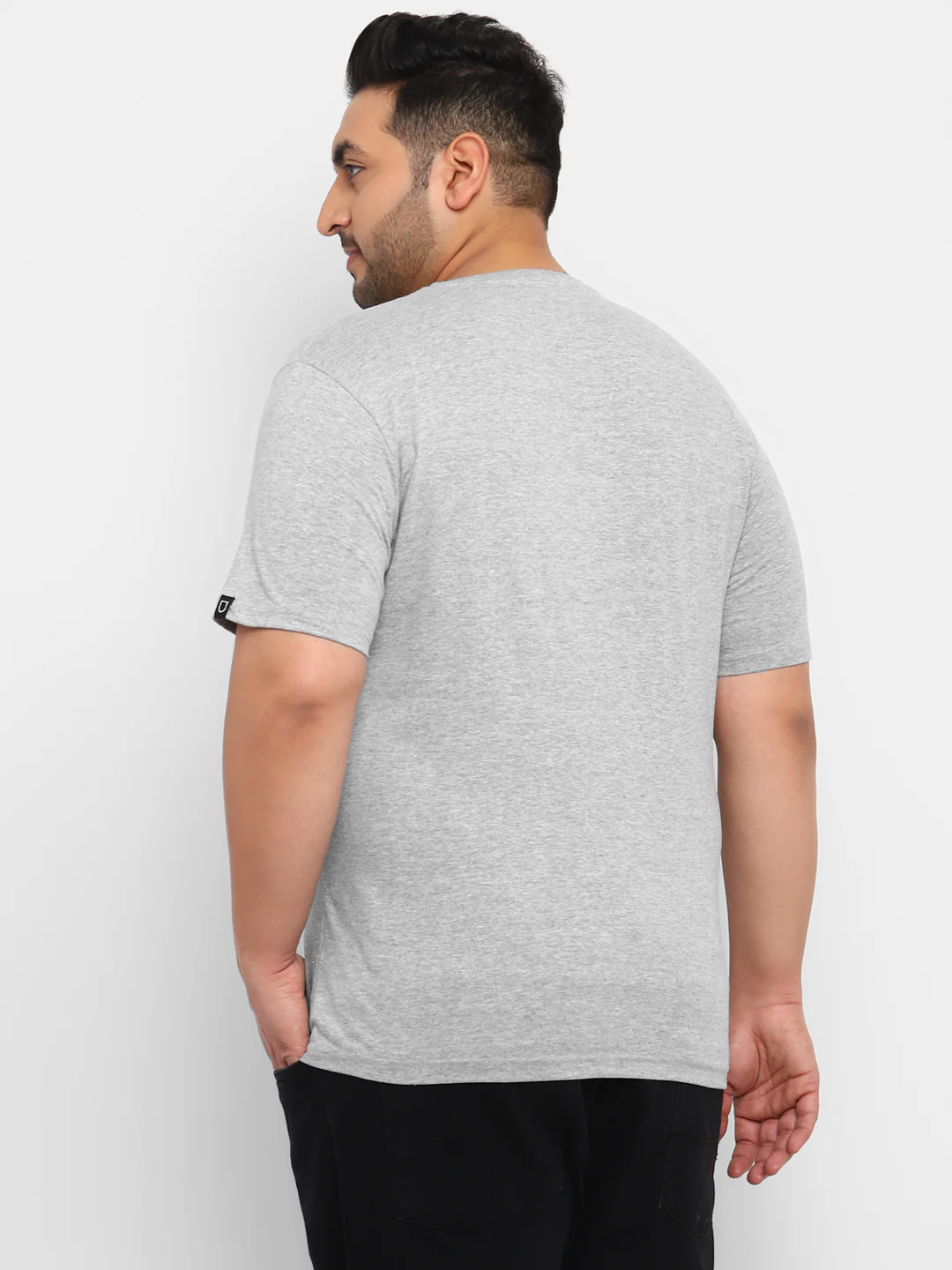 Urbano Plus Men's Grey Graphic Printed Half Sleeve Regular Fit Cotton T-Shirt - Image 3