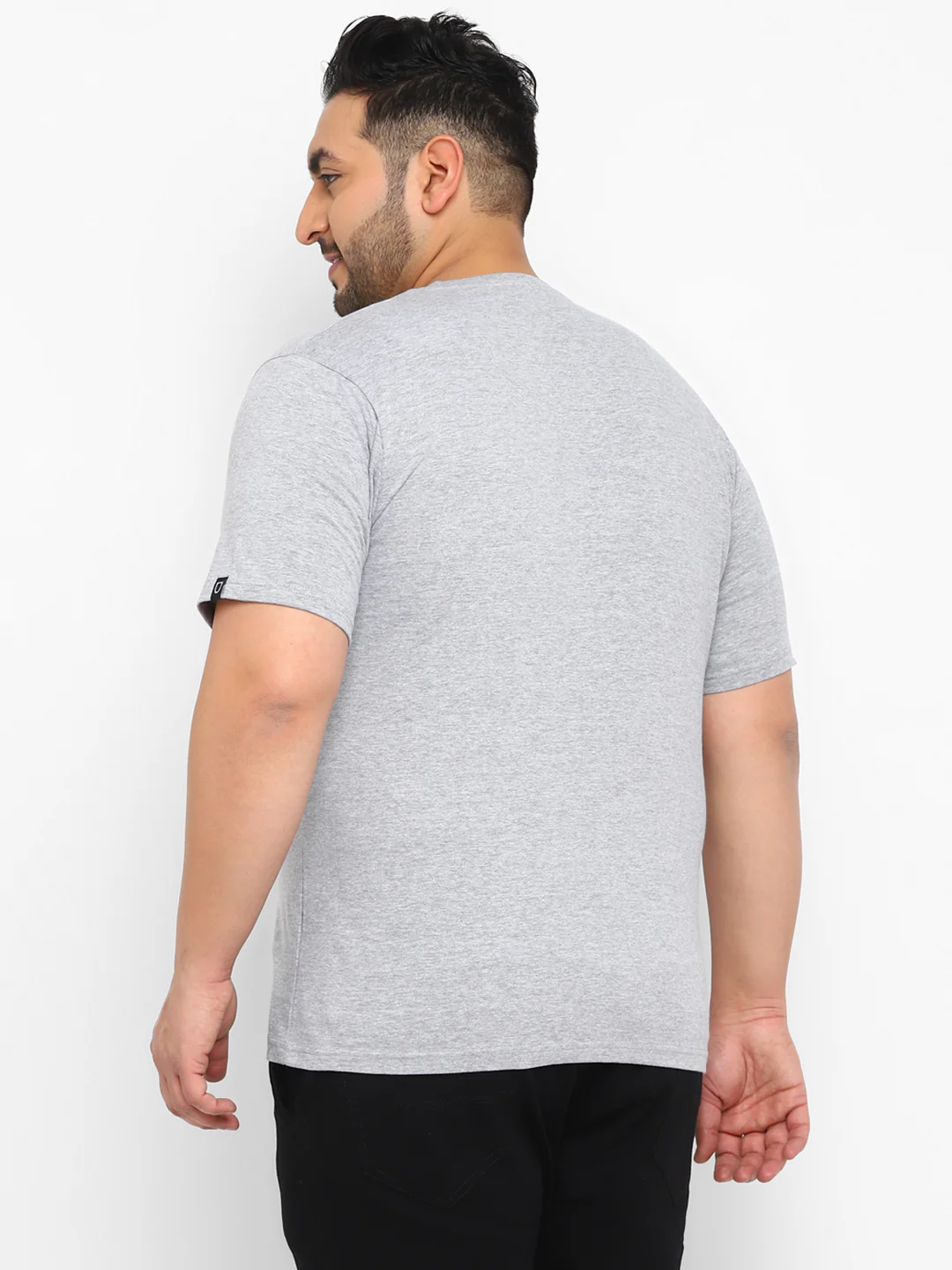 Urbano Plus Men's Grey Graphic Printed Half Sleeve Regular Fit Cotton T-Shirt - Image 3