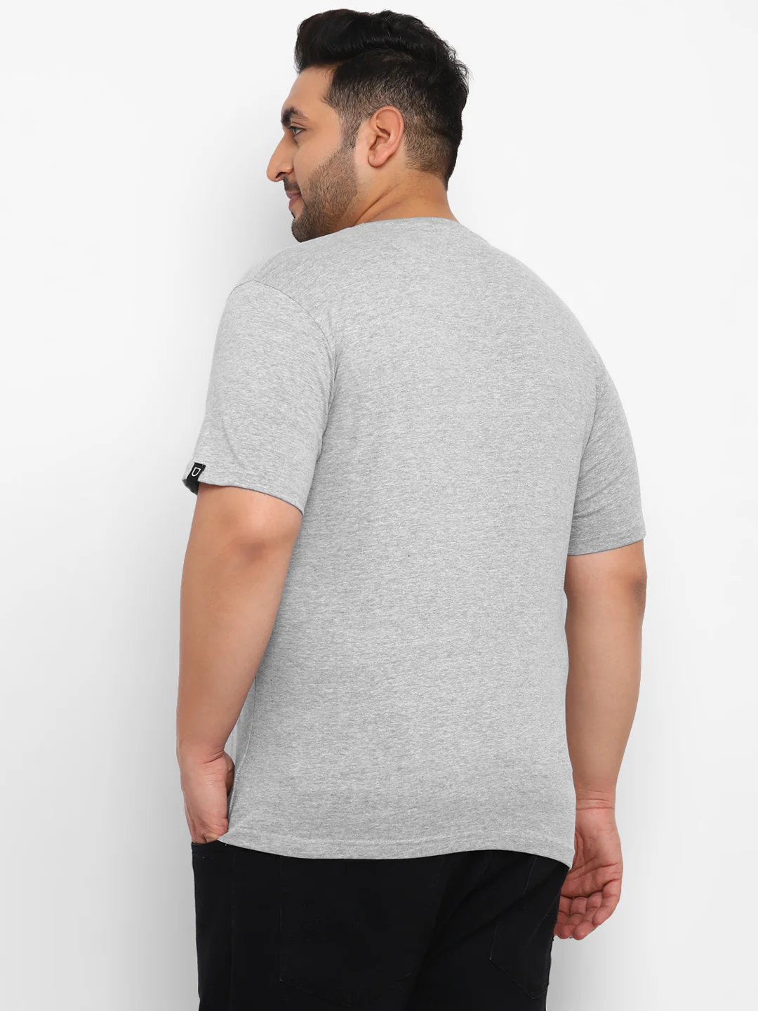 Urbano Plus Men's Grey Graphic Printed Half Sleeve Regular Fit Cotton T-Shirt - Image 3
