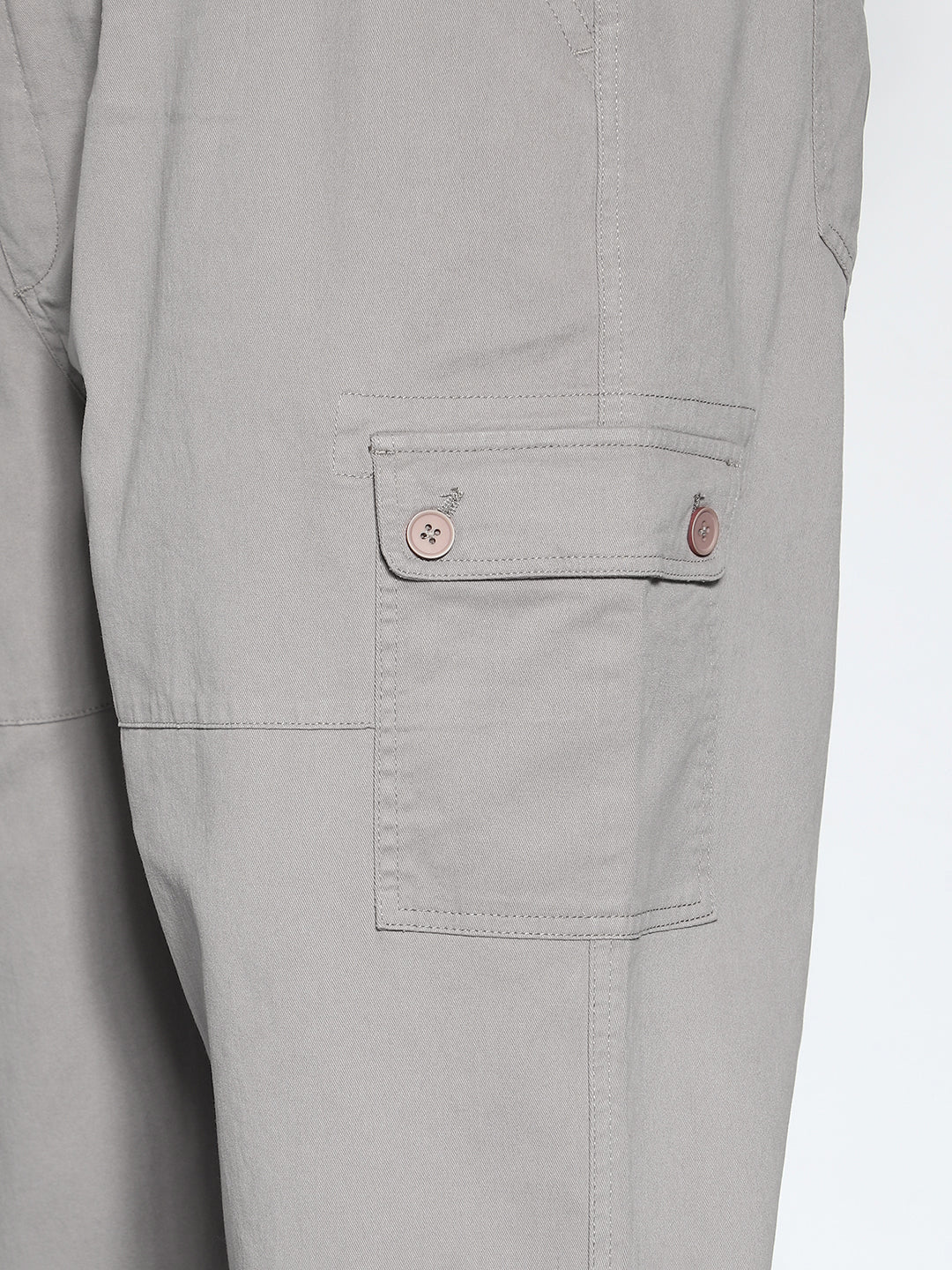 Plus Men's Grey Loose Baggy Fit Cargo Jogger Chino Pant with 6 Pockets Stretchable - Image 5
