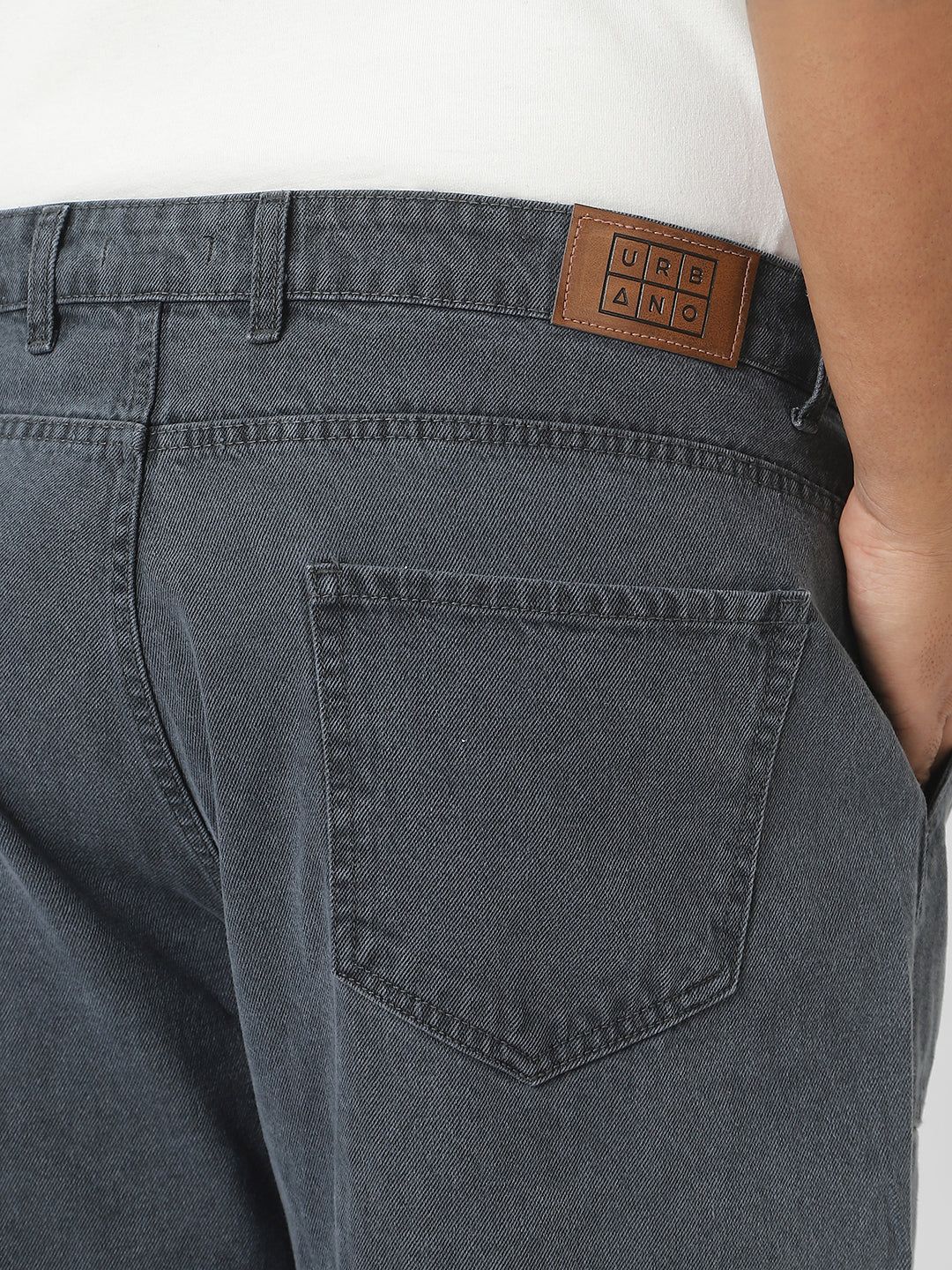 Plus Men's Grey Loose Fit Cargo Jeans with 6 Pockets Non-Stretchable - Image 5