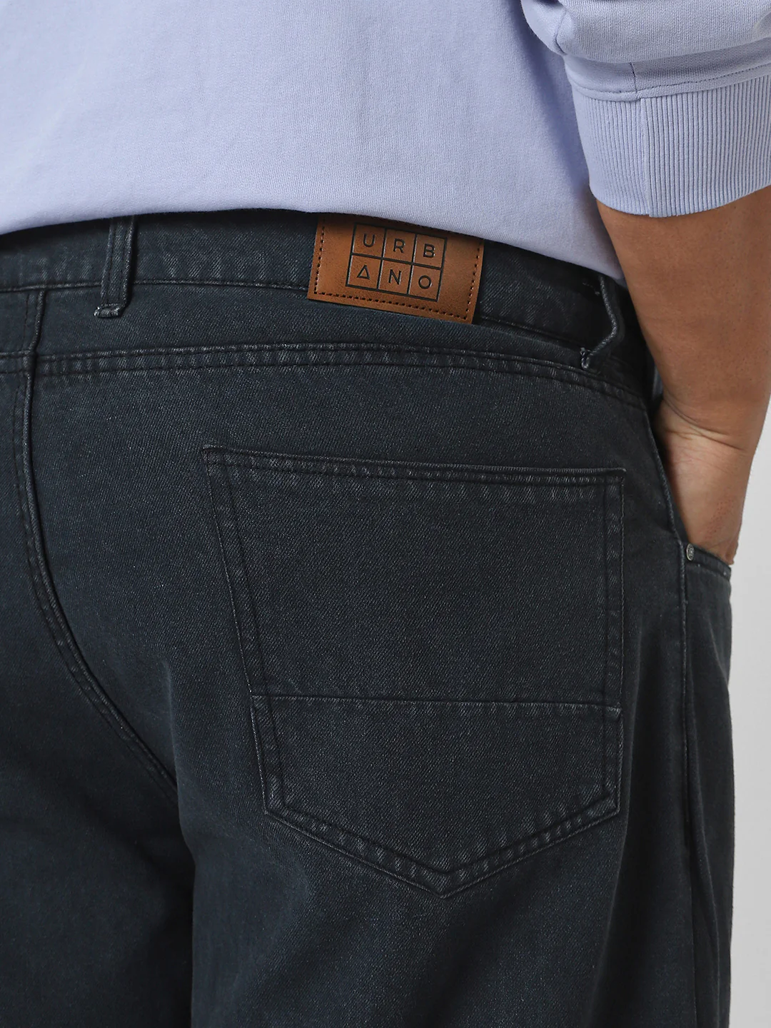 Plus Men's Grey Loose Fit Washed Jeans Non-Stretchable - Image 5