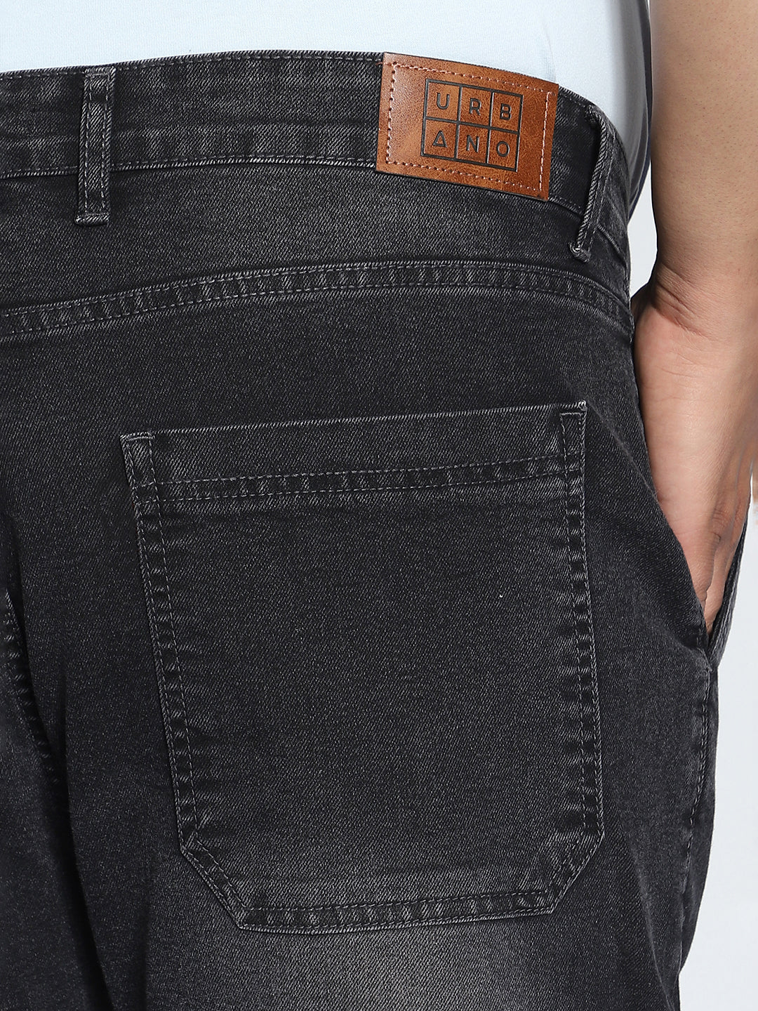 Plus Men's Grey Regular Fit Washed Cargo Jeans With 6 Pockets Stretchable - Image 6