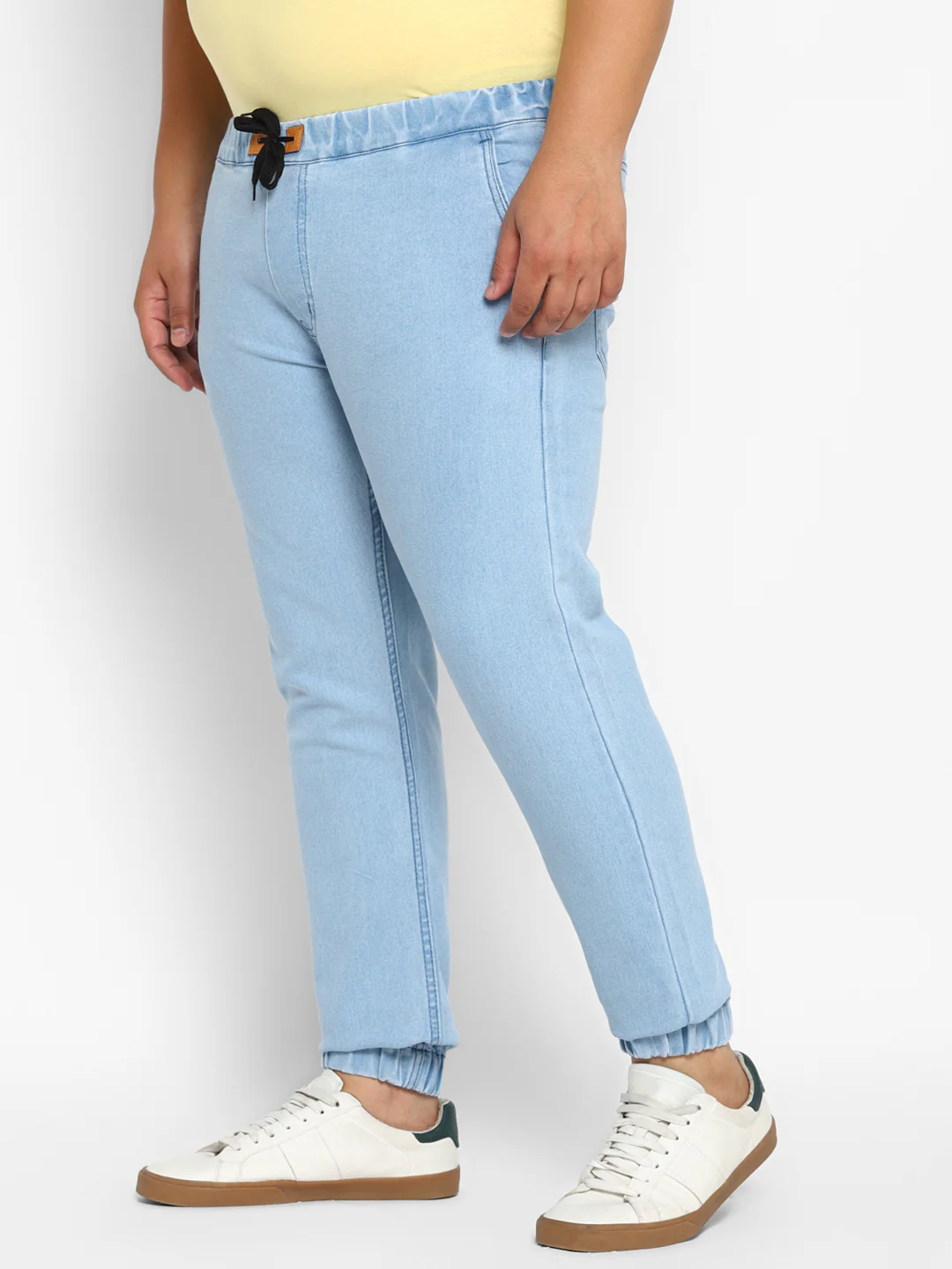 Plus Men's Ice Blue Regular Fit Washed Jogger Jeans Stretchable - Image 2