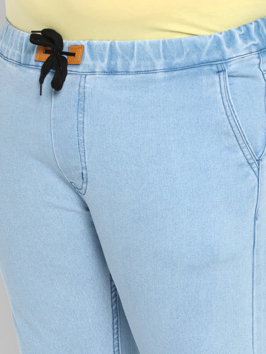 Plus Men's Ice Blue Regular Fit Washed Jogger Jeans Stretchable - Image 6