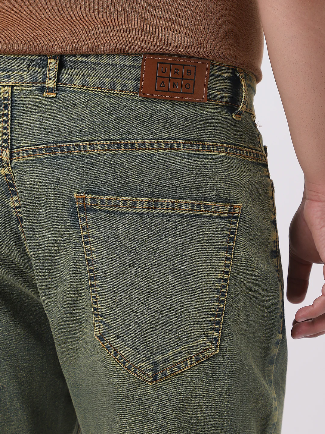 Plus Men's Ice Blue Straight Fit Heavy Washed Jeans Stretchable - Image 6