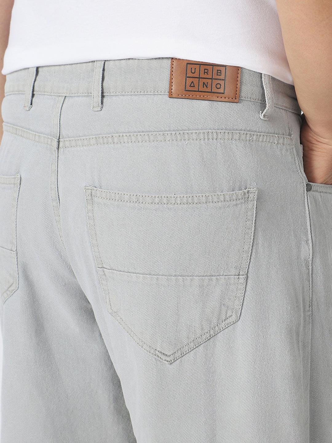 Plus Men's Ice Grey Loose Baggy Fit Washed Jeans Non-Stretchable - Image 5