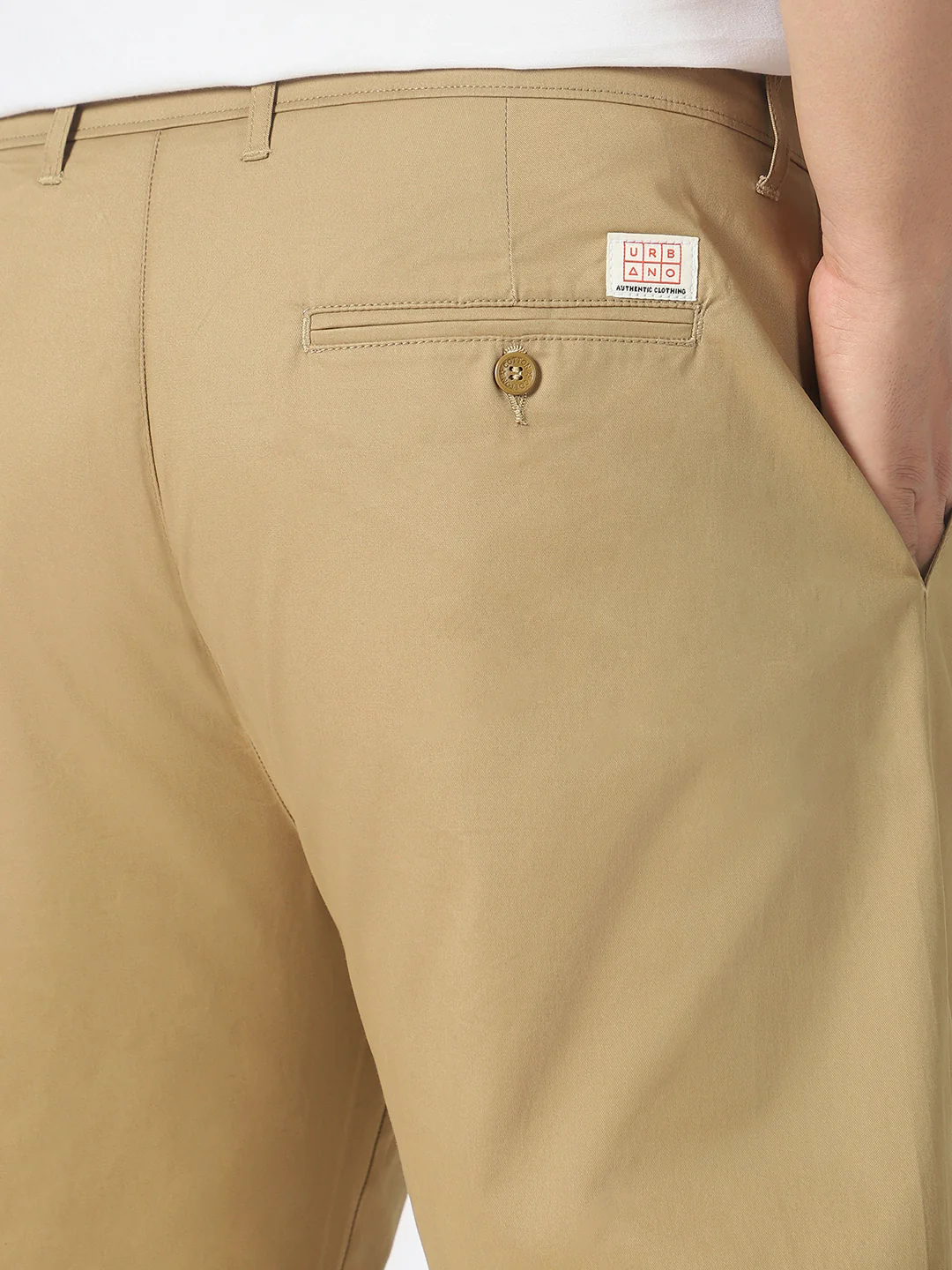Plus Men's Khaki Cotton Regular Fit Casual Chinos Trousers Stretch - Image 5