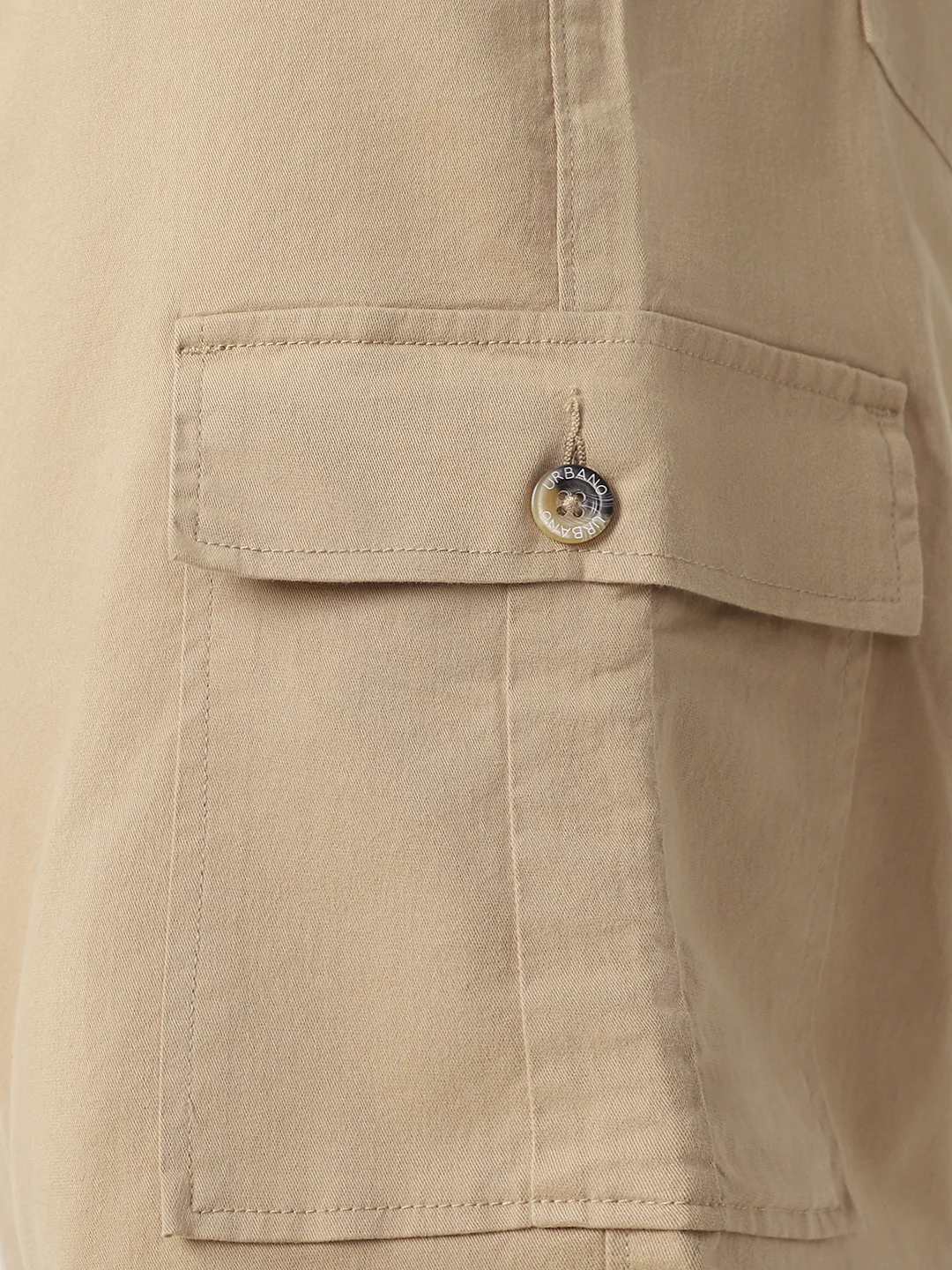 Plus Men's Khaki Regular Fit Solid Cargo Chino Pant with 6 Pockets Stretchable - Image 5