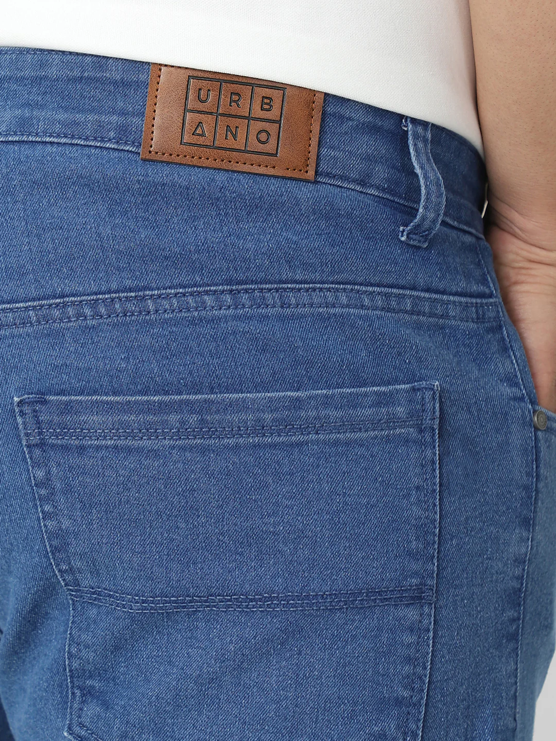Plus Men's Light Blue Regular Fit Denim Jeans Stretchable - Image 6