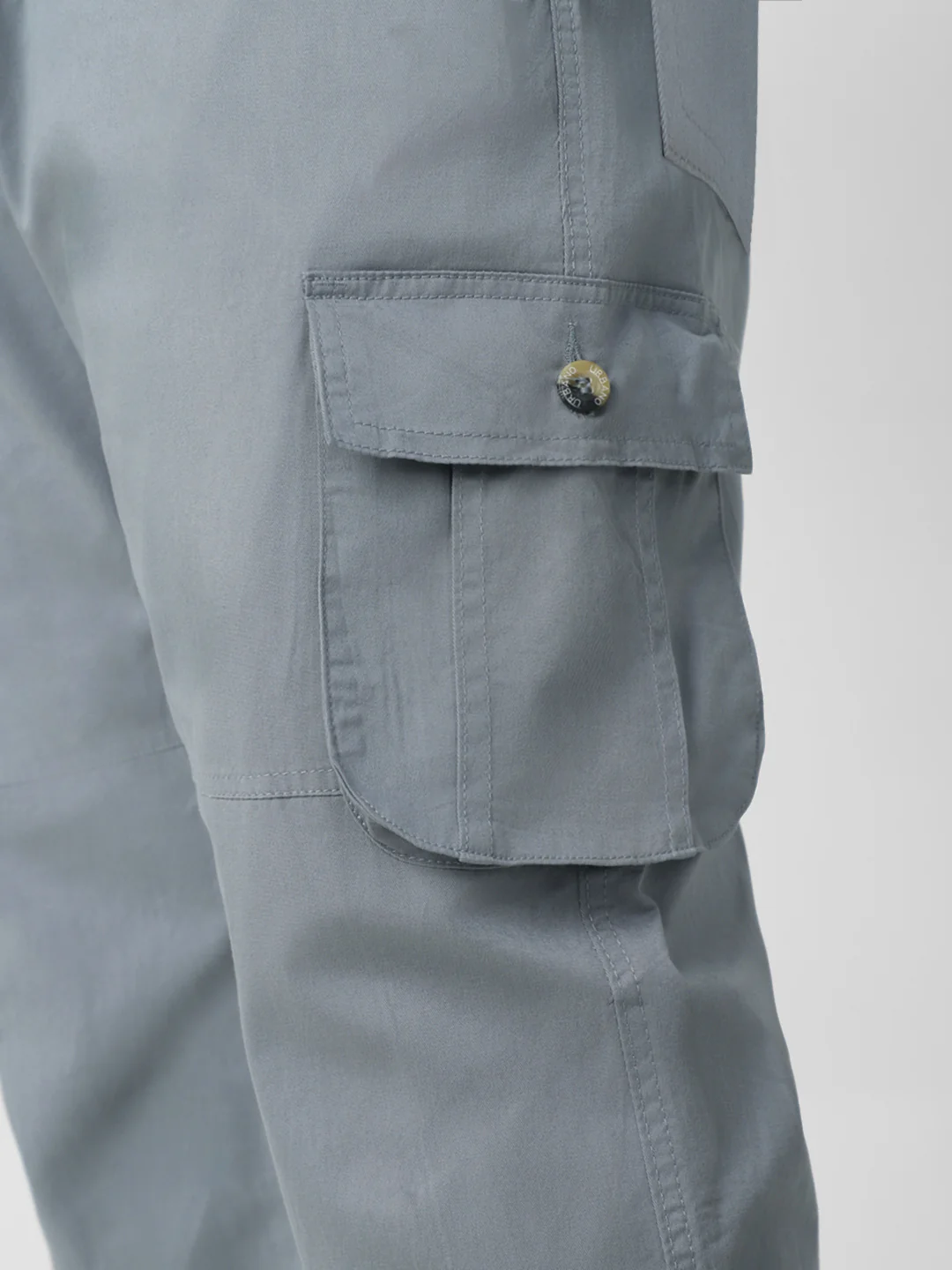 Plus Men's Light Blue Regular Fit Solid Cargo Chino Pant with 6 Pockets - Image 7