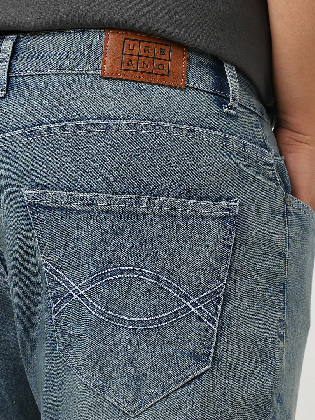 Plus Men's Light Blue Washed Bootcut Jeans Stretchable - Image 5