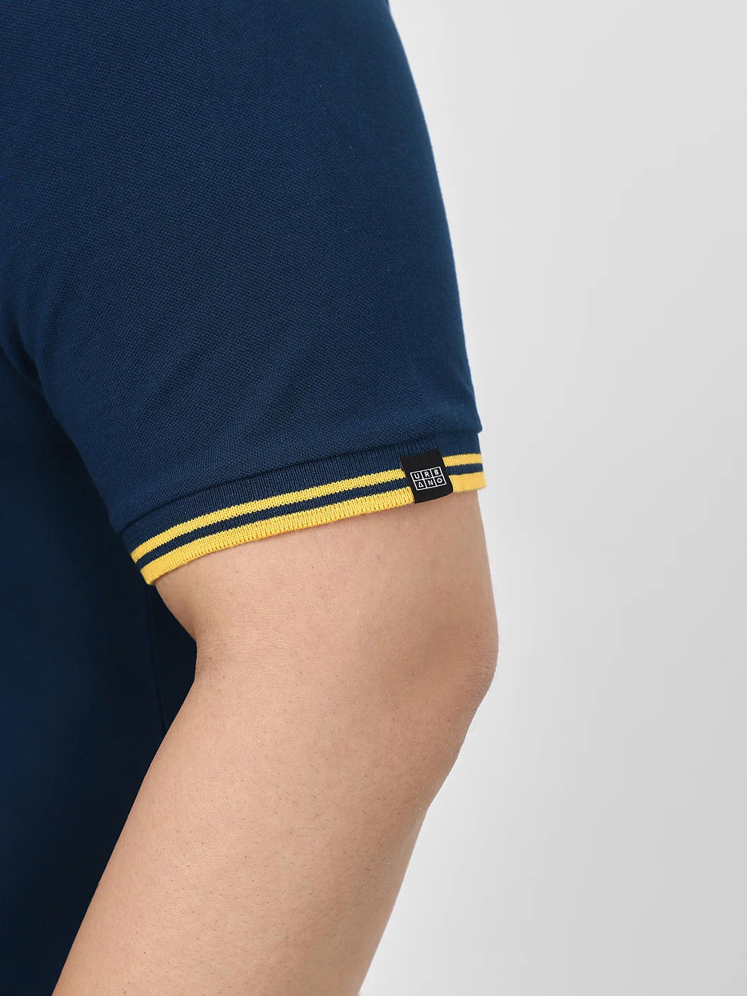 Plus Men's Navy Blue Solid Regular Fit Polo T-Shirt - Image 7