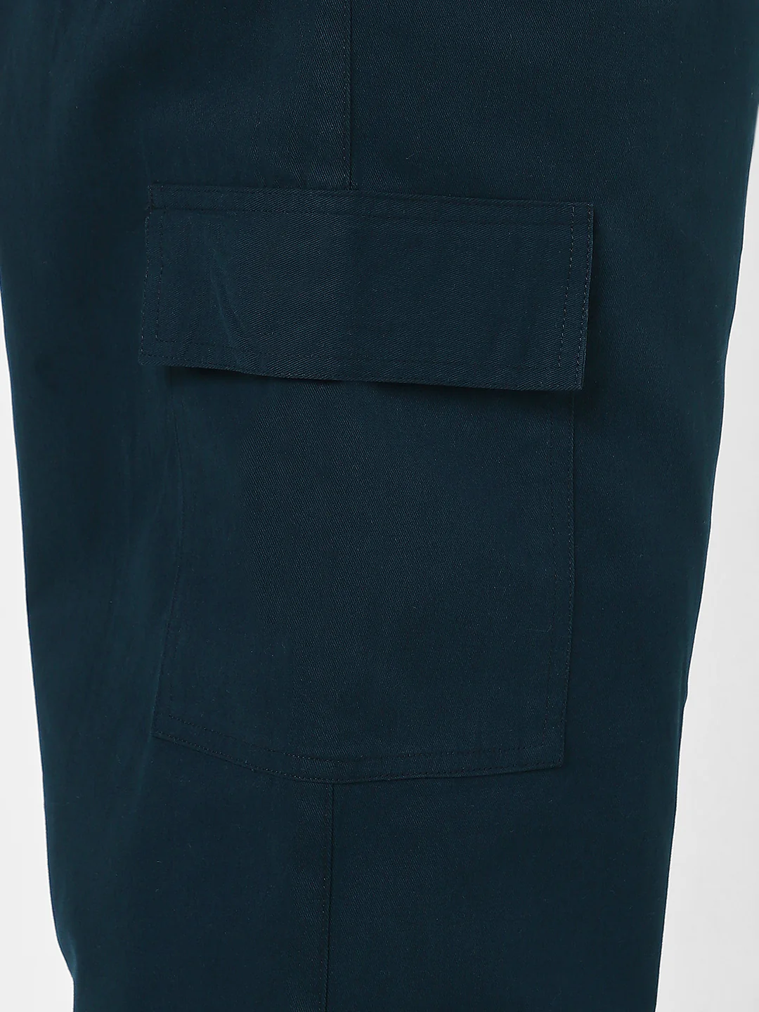 Plus Men's Navy Loose Baggy Fit Solid Cargo Chino Pant with 6 Pockets Non-Stretchable - Image 5