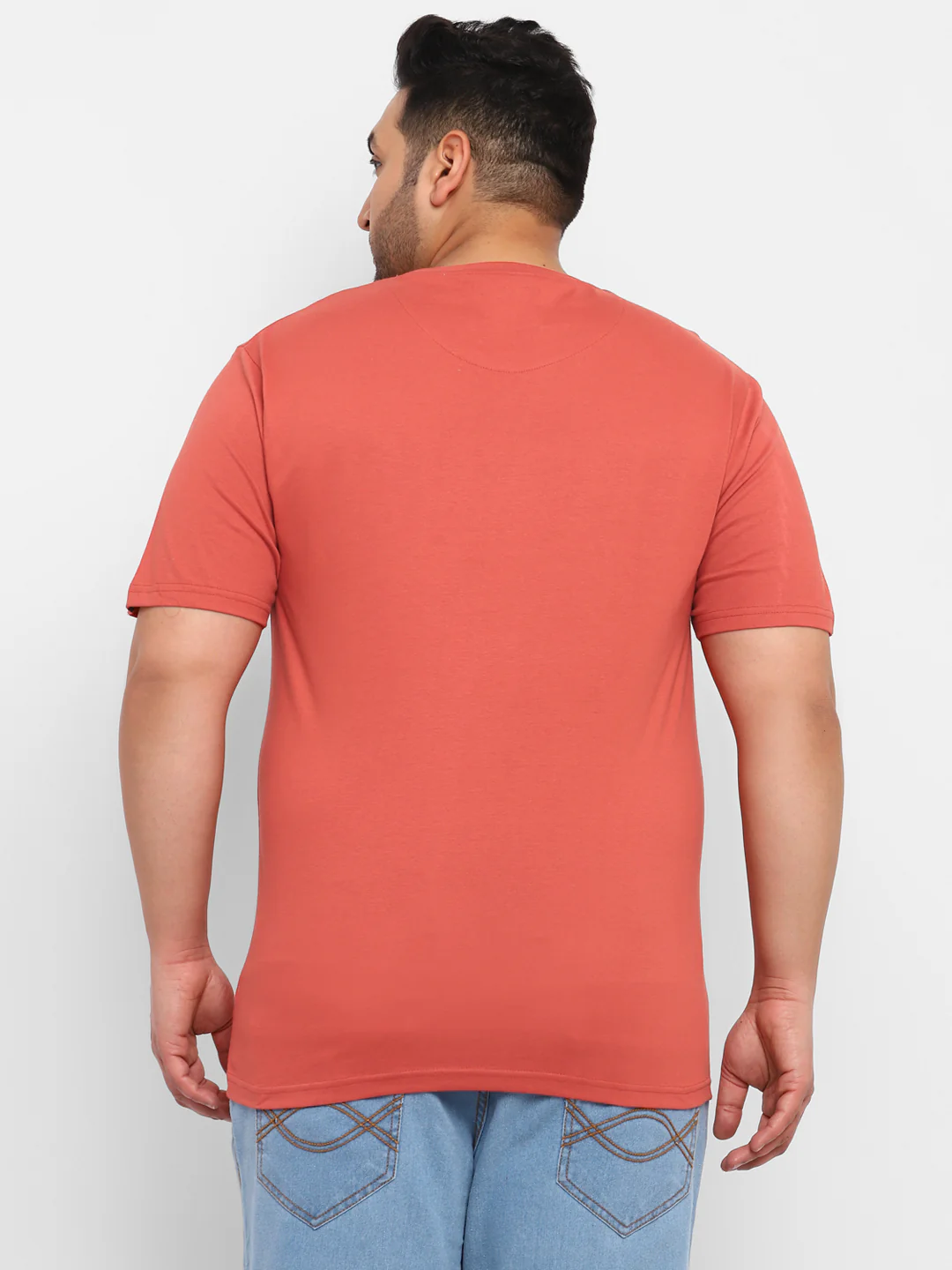 Urbano Plus Men's Orange Graphic Printed Half Sleeve Regular Fit Cotton T-Shirt - Image 3