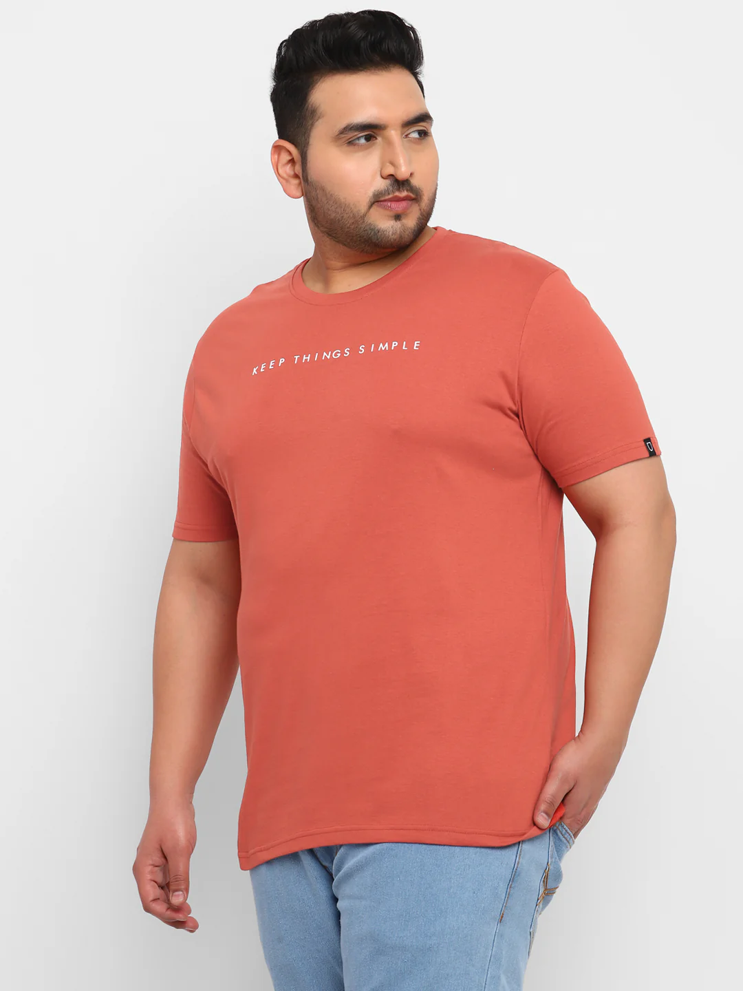 Urbano Plus Men's Orange Graphic Printed Half Sleeve Regular Fit Cotton T-Shirt - Image 2