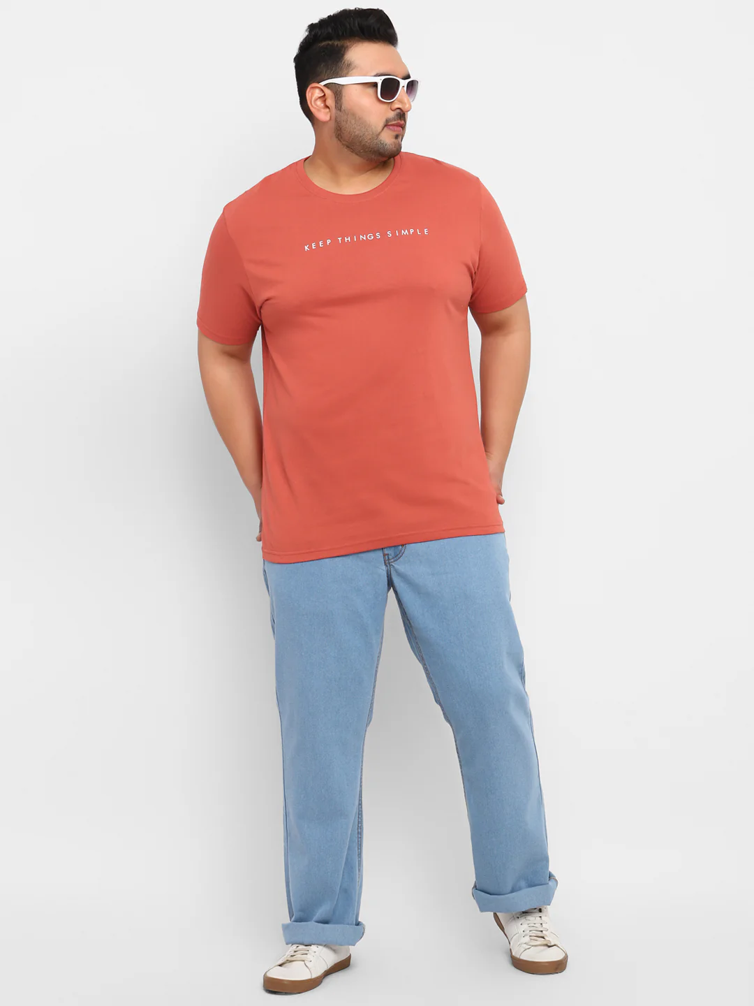 Urbano Plus Men's Orange Graphic Printed Half Sleeve Regular Fit Cotton T-Shirt - Image 4