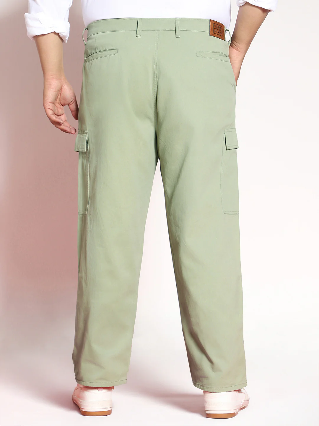 Plus Men's Pista Loose Baggy Fit Solid Cargo Chino Pant with 6 Pockets Non-Stretchable - Image 4