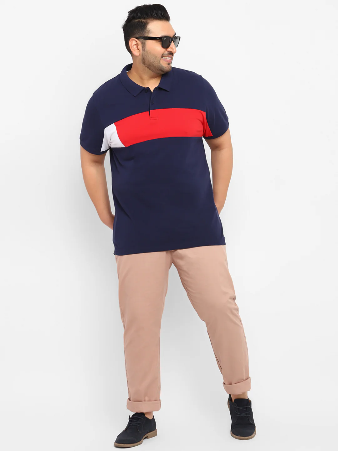 Plus Men's Purple Cotton Regular Fit Casual Chinos Trousers - Image 4