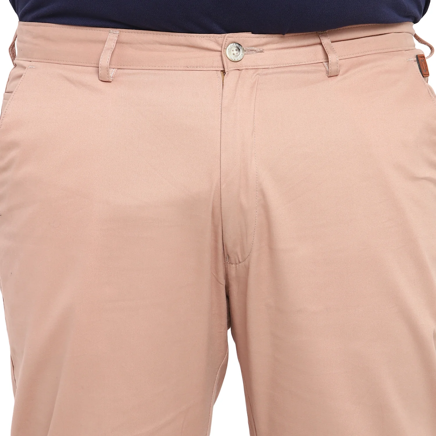 Plus Men's Purple Cotton Regular Fit Casual Chinos Trousers - Image 5