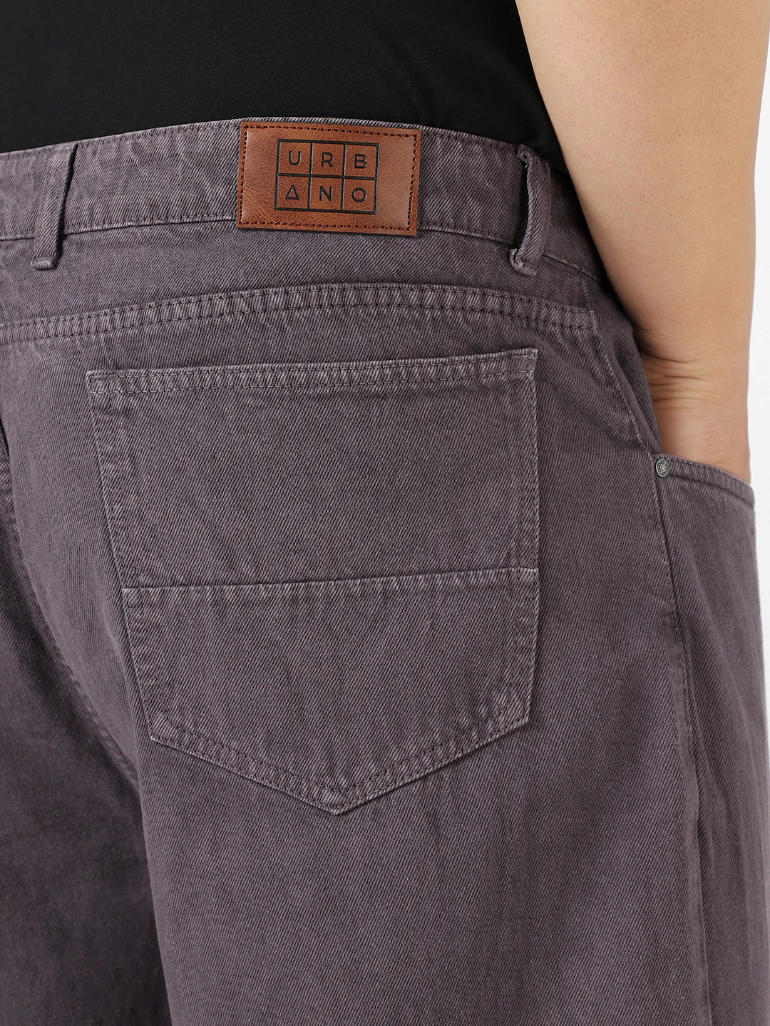 Plus Men's Purple Loose Fit Washed Jeans Non-Stretchable - Image 5