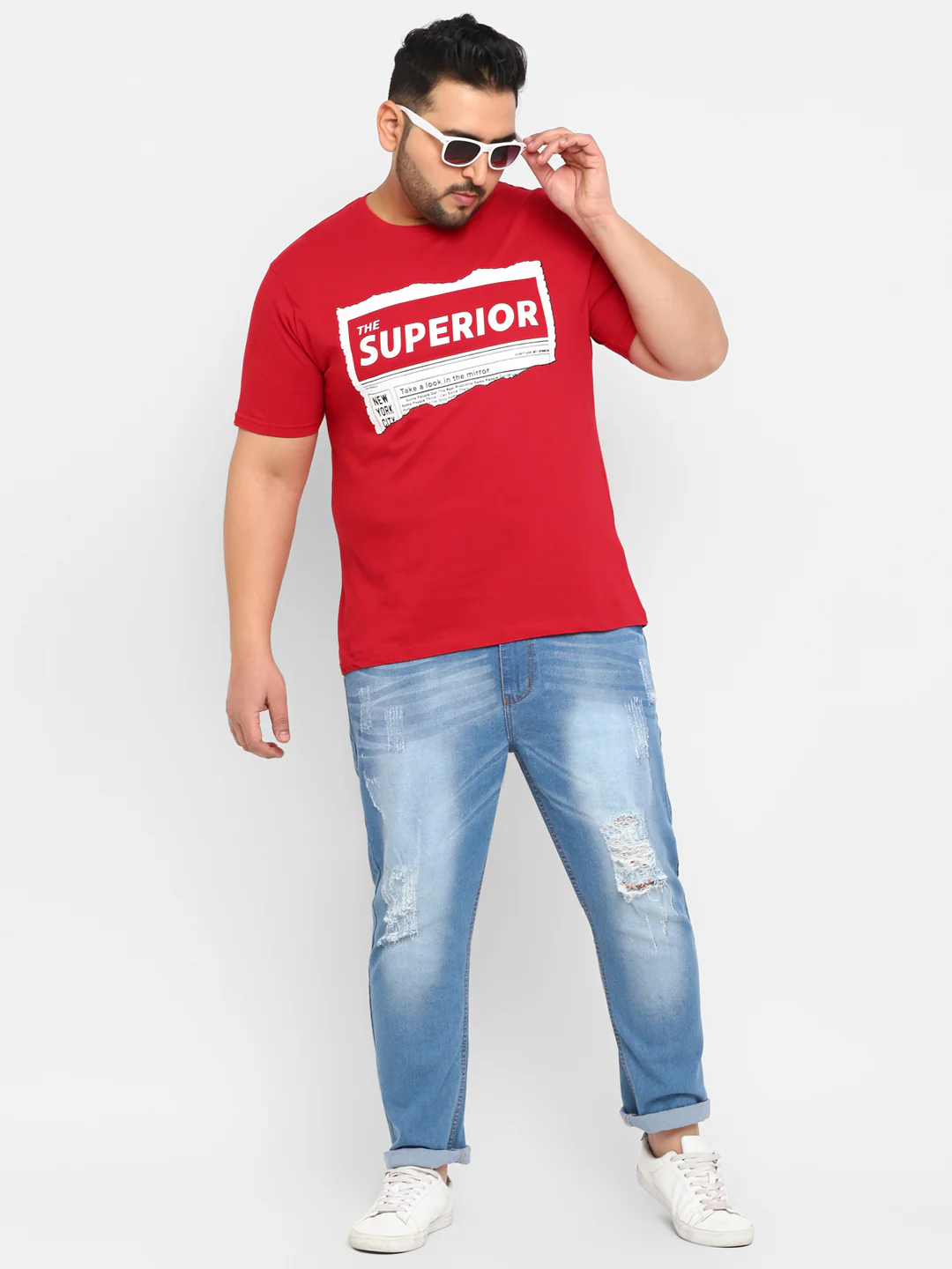 Urbano Plus Men's Red Graphic Printed Half Sleeve Regular Fit Cotton T-Shirt - Image 4