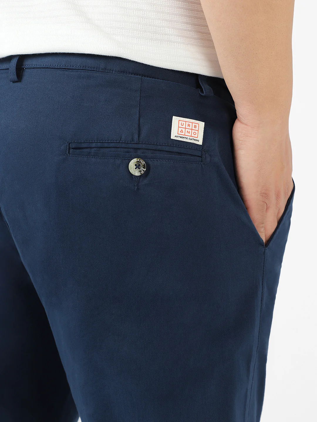 Plus Men's Royal Blue Cotton Regular Fit Casual Chinos Trousers Stretch - Image 6