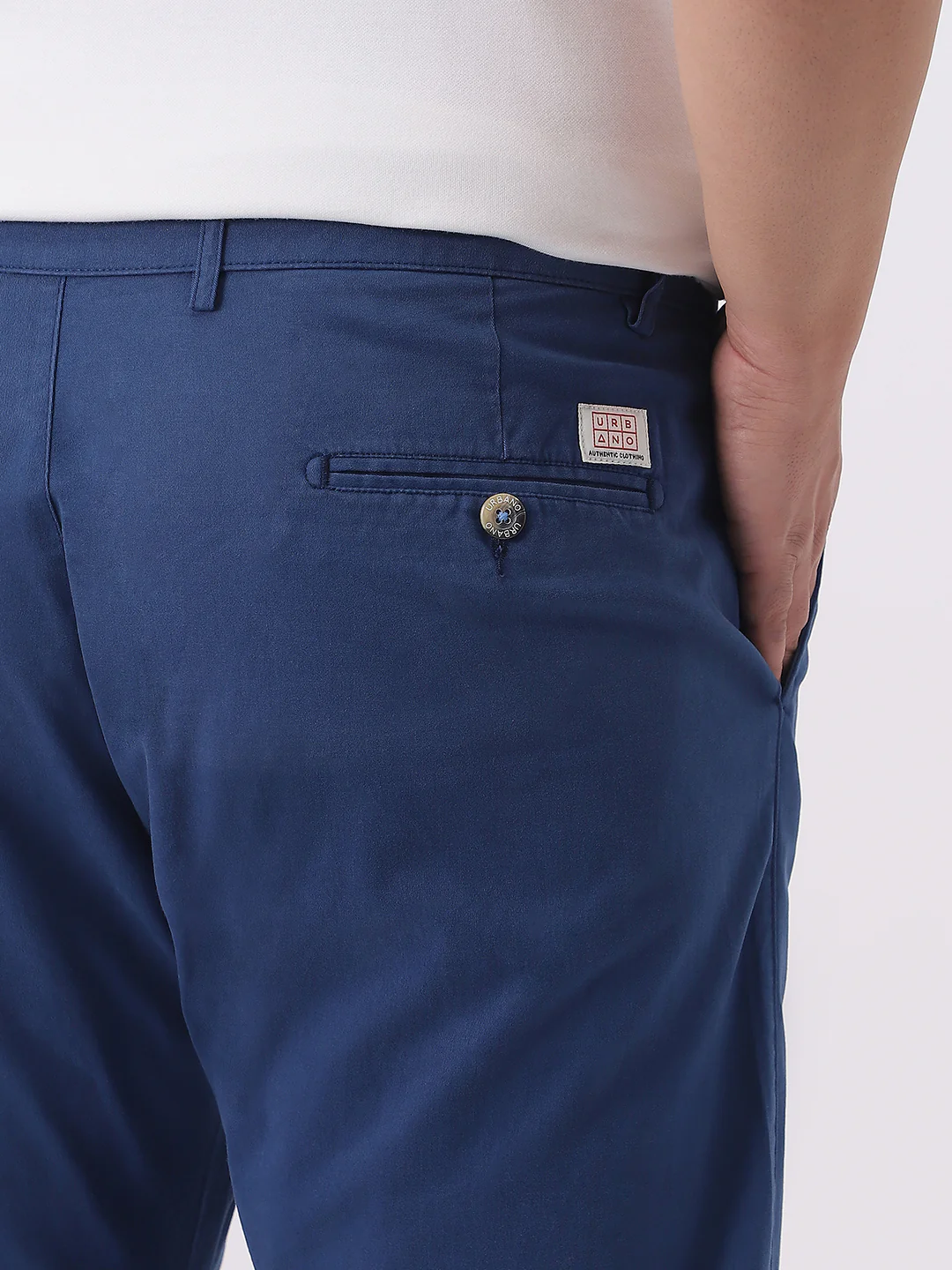 Plus Men's Royal Blue Cotton Regular Fit Casual Chinos Trousers Stretch - Image 6