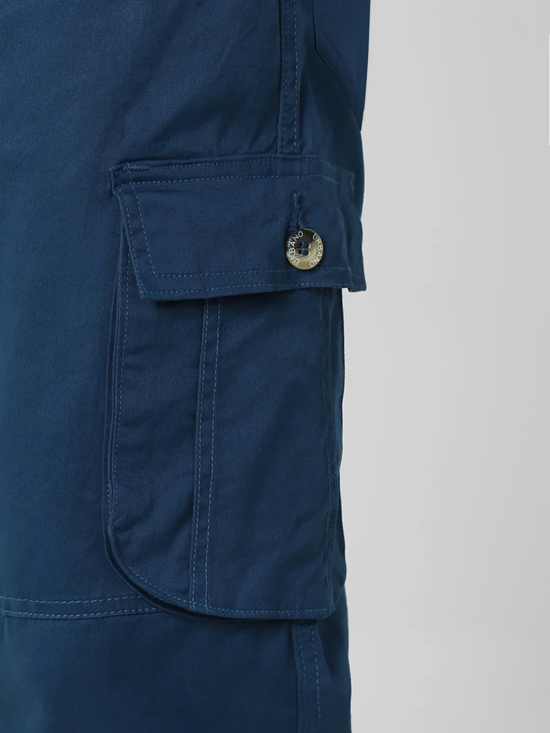 Plus Men's Royal Blue Regular Fit Solid Cargo Chino Pant with 6 Pockets - Image 7