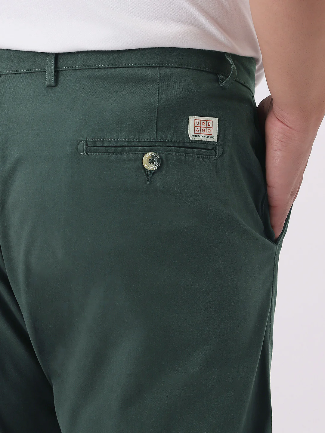 Plus Men's Teal Green Cotton Regular Fit Casual Chinos Trousers Stretch - Image 5