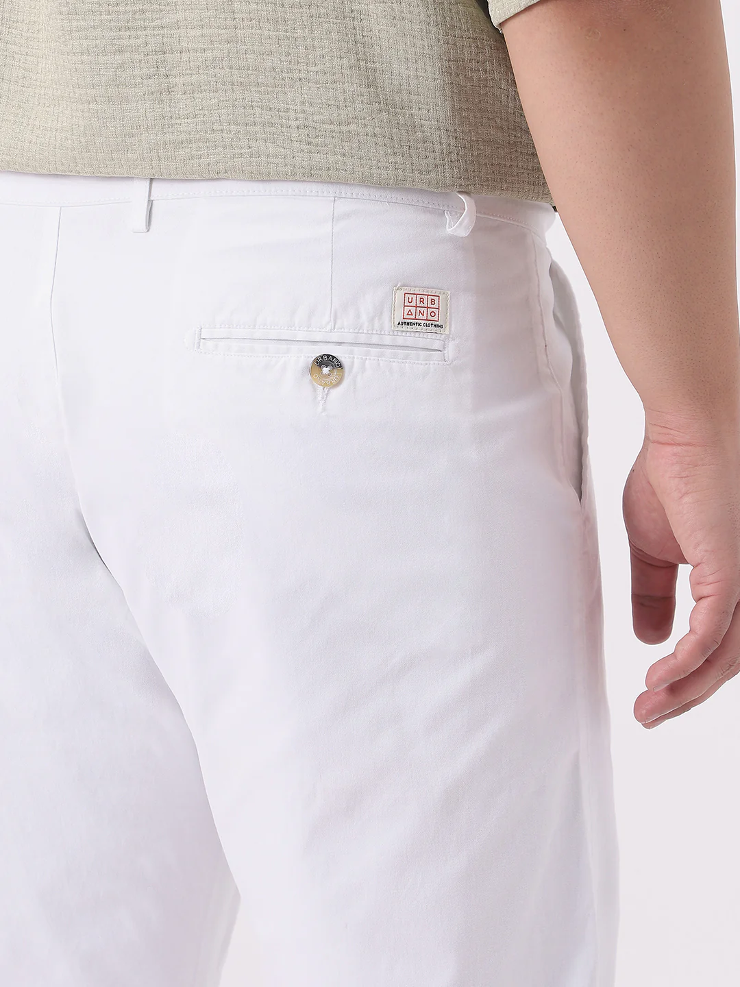 Plus Men's White Cotton Regular Fit Casual Chinos Trousers Stretch - Image 6