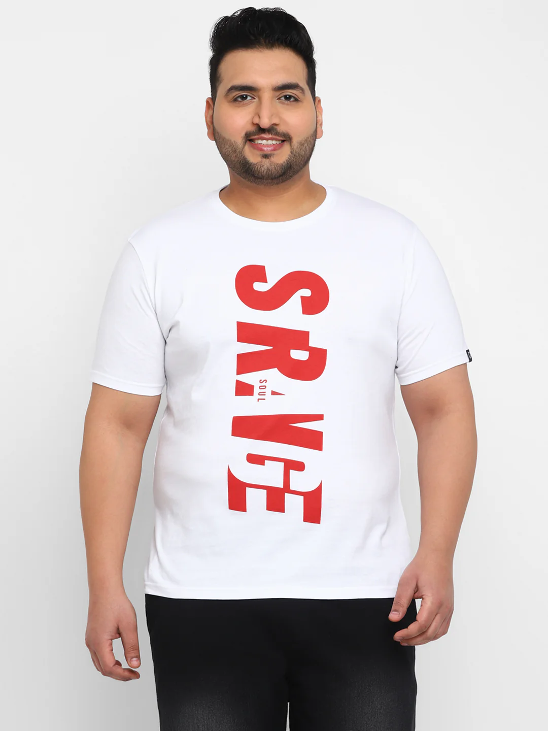 Urbano Plus Men's White Graphic Printed Half Sleeve Regular Fit Cotton T-Shirt